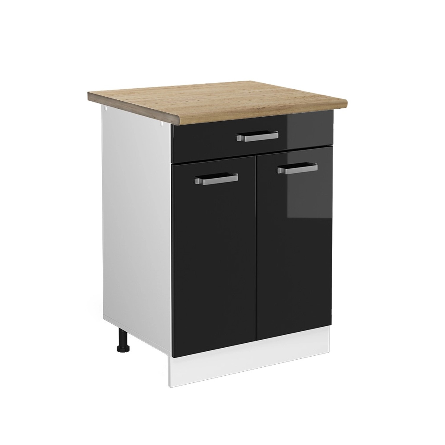 Vicco Unterschrank R-Line, Schwarz Hochglanz/Weiß, 60 günstig online kaufen