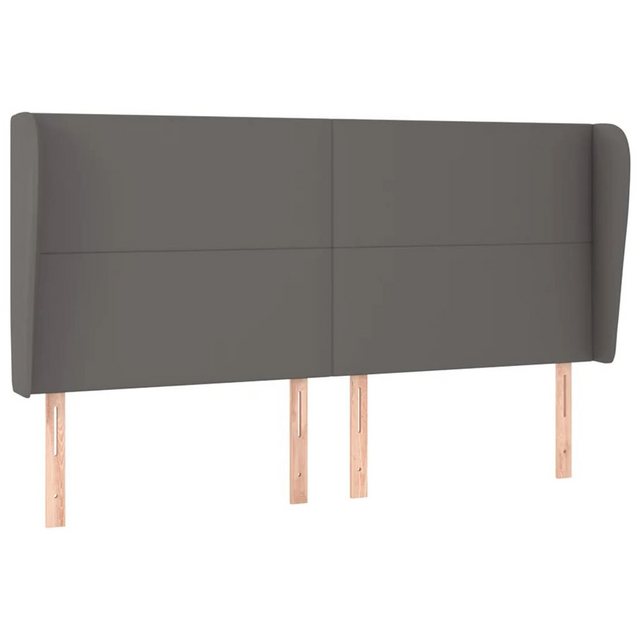 vidaXL Bett, Kopfteil mit Ohren Grau 183x23x118/128 cm Kunstleder günstig online kaufen