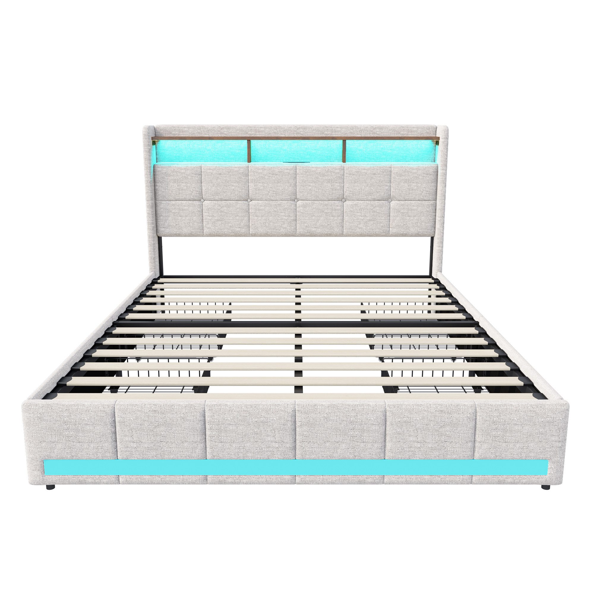 PXloue Polsterbett Doppelbett Stauraumbett Funktionbett Leises günstig online kaufen