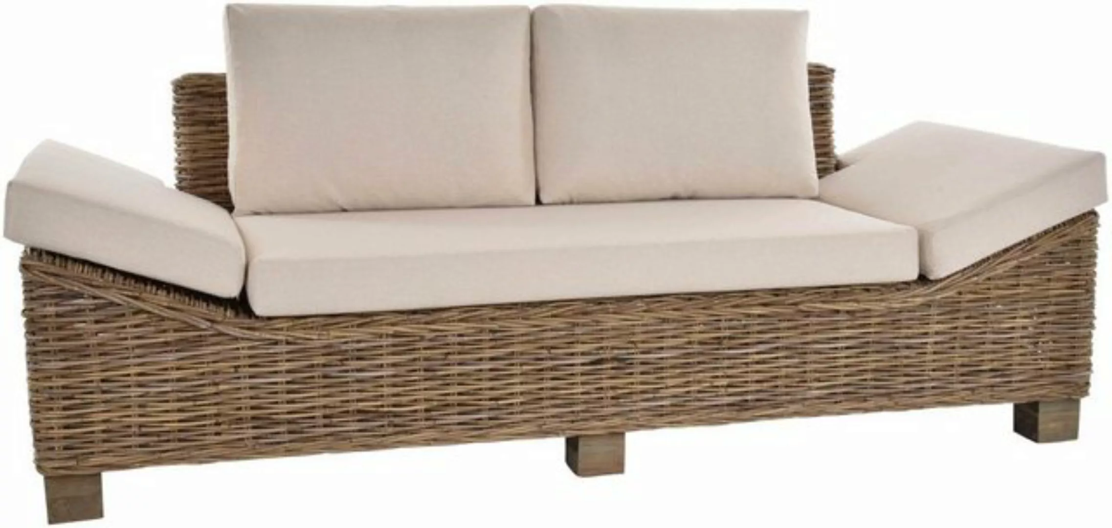 Krines Home Big-Sofa Rattansofa Natur Liegesofa Elegante Wohnzimmer Couch W günstig online kaufen