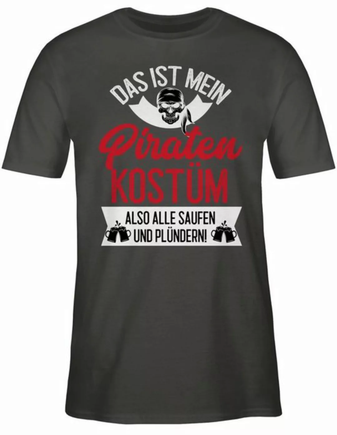 Shirtracer T-Shirt Das ist mein Piraten Kostüm - weiß/rot Karneval & Faschi günstig online kaufen