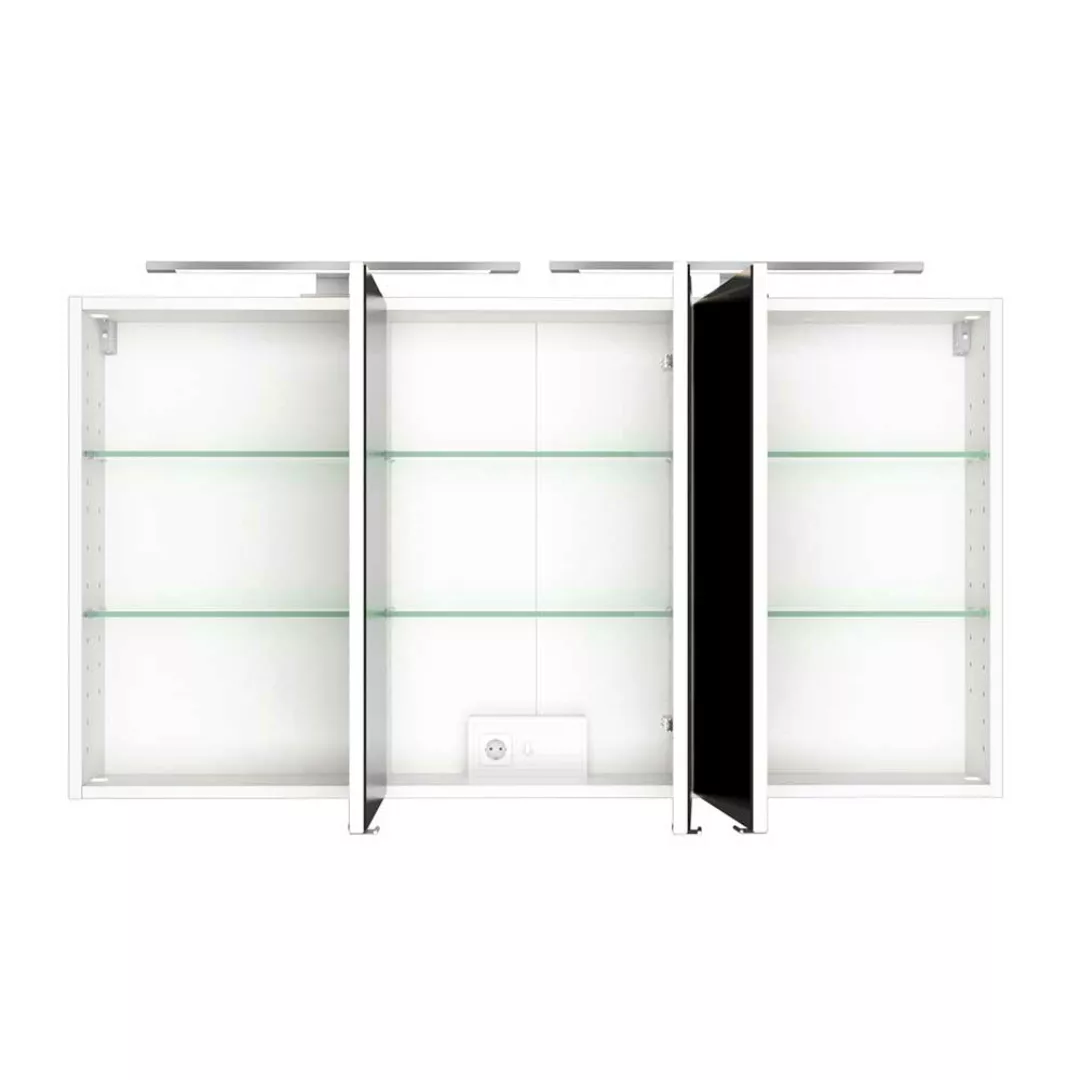 Badezimmer Spiegelschrank in Weiß 120 cm breit günstig online kaufen