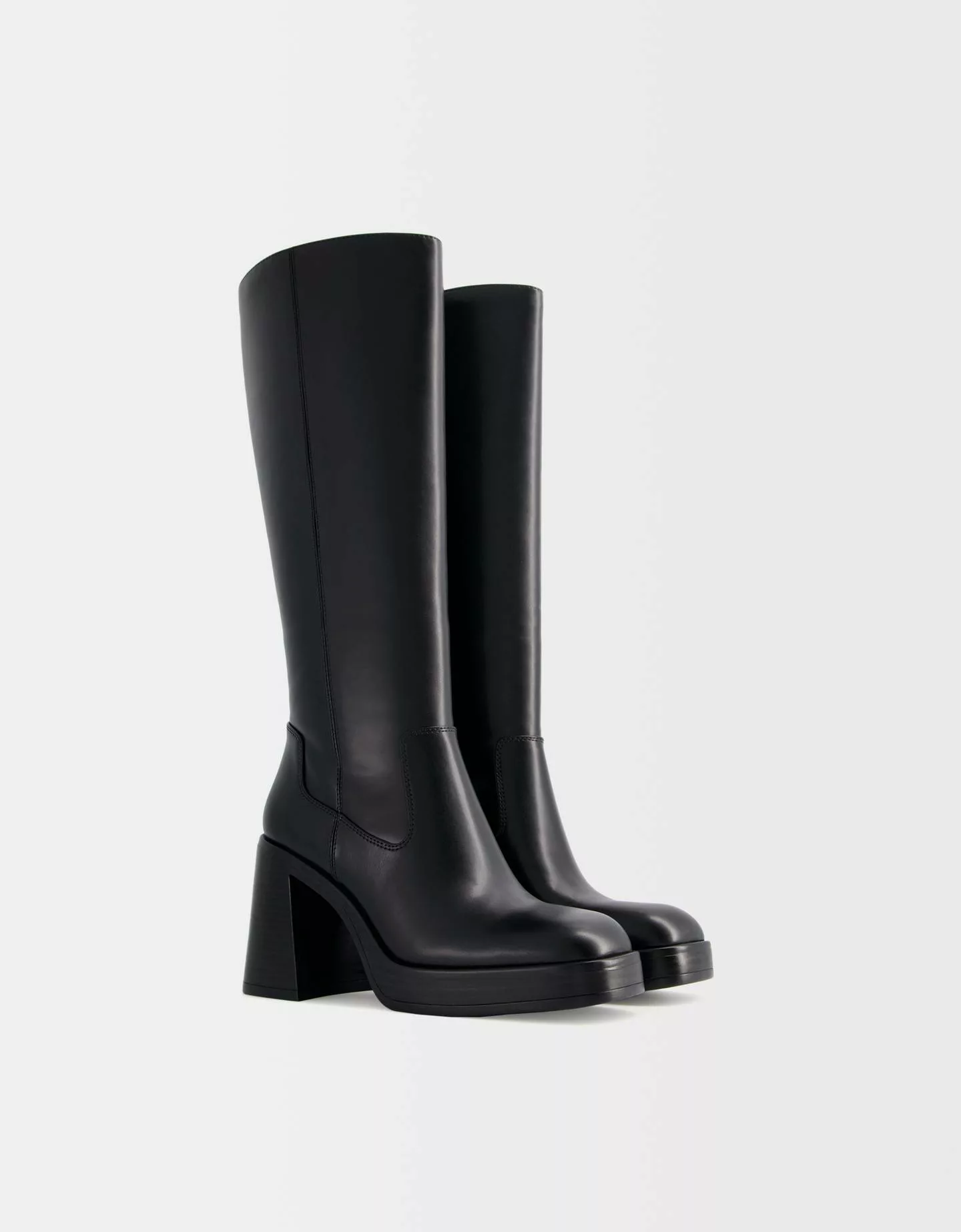 Bershka Plateau-Stiefel Mit Breitem Absatz. Damen 38 Schwarz günstig online kaufen