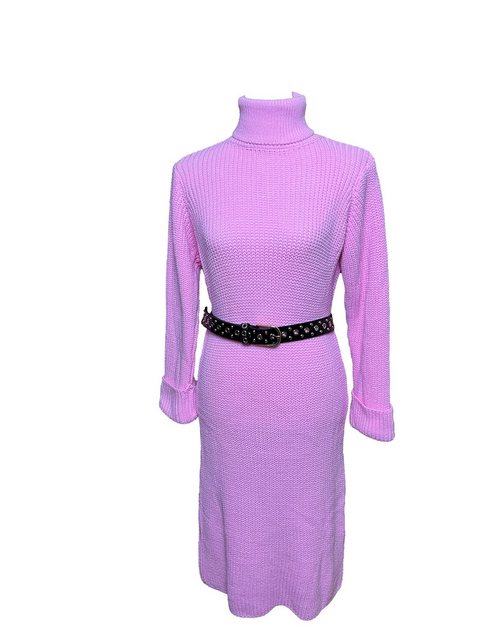 Lelü Fashion Strickkleid Strickkleid pink umgeschlagene Ärmel günstig online kaufen