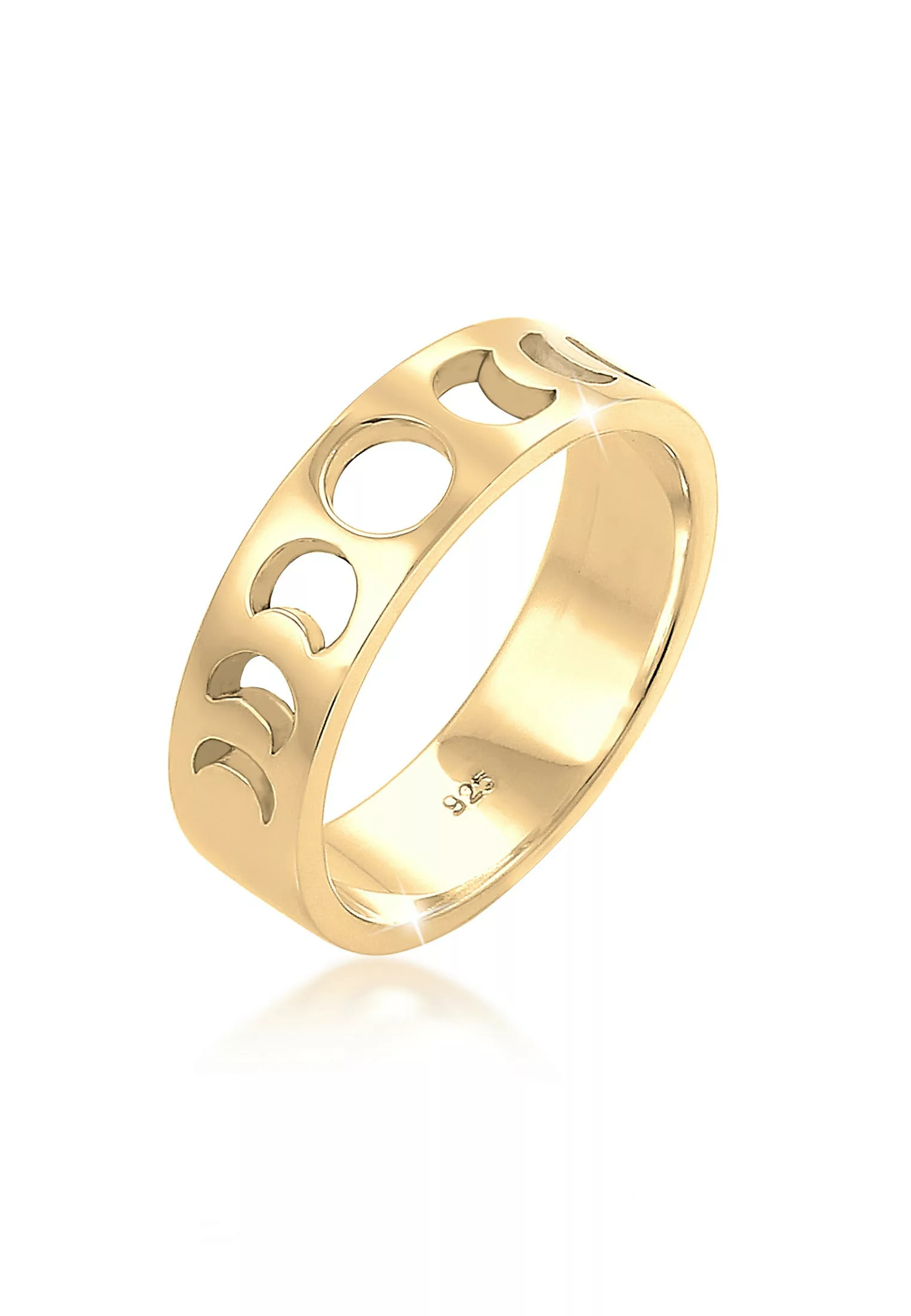 Elli Fingerring "Mond Halbmond Bandring Astro 925 Silber vergoldet" günstig online kaufen