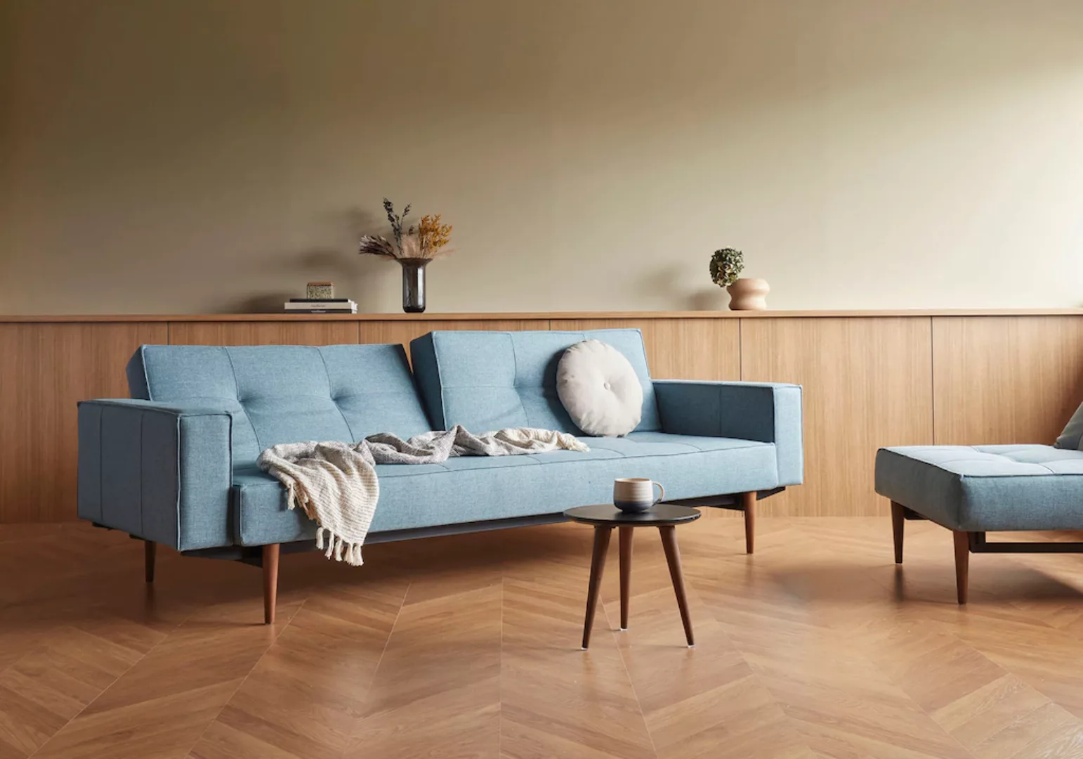 INNOVATION LIVING ™ Sofa "Splitback", mit Armlehne und dunklen Styletto Bei günstig online kaufen