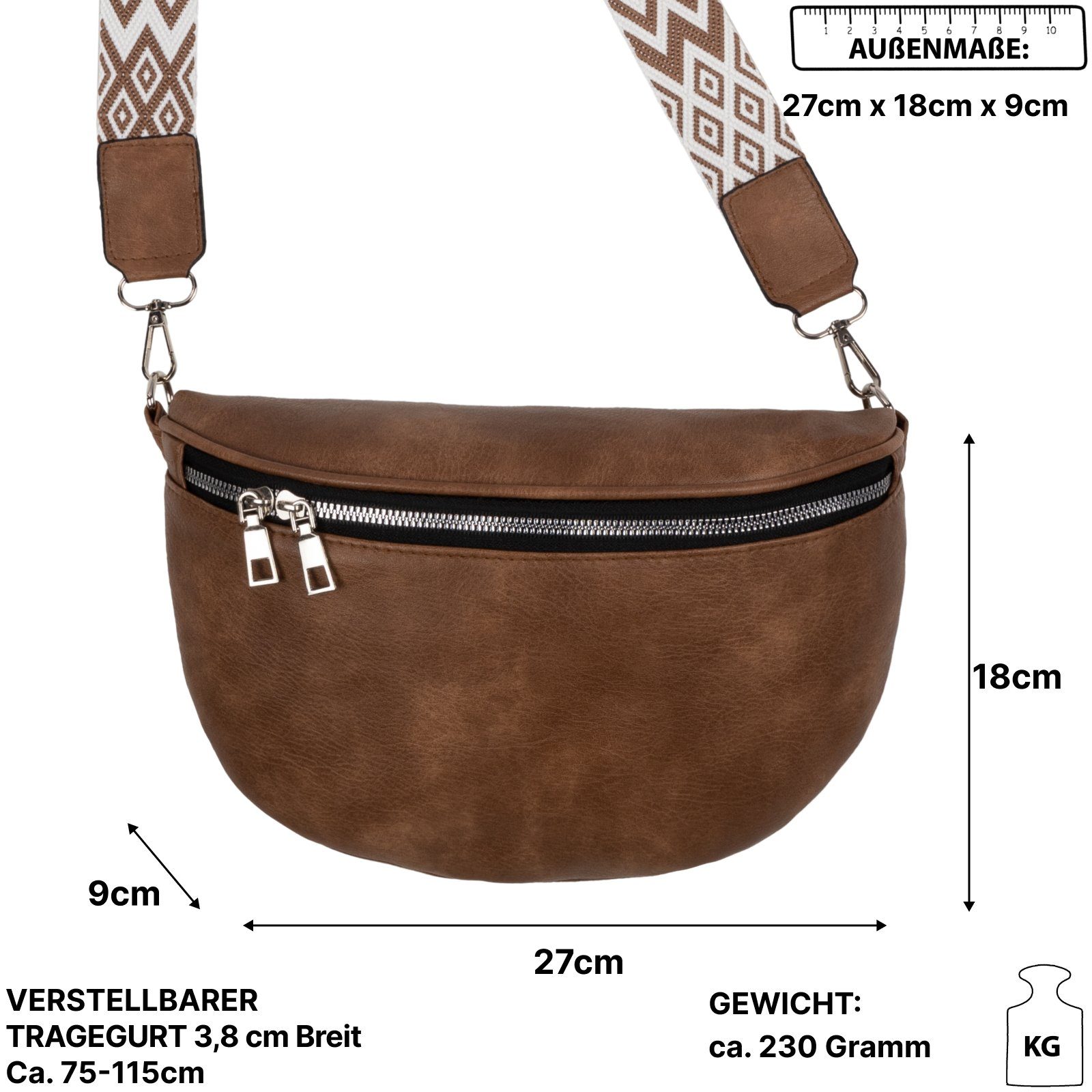 EAAKIE Gürteltasche Bauchtasche Umhängetasche Crossbody-Bag Kunstleder günstig online kaufen