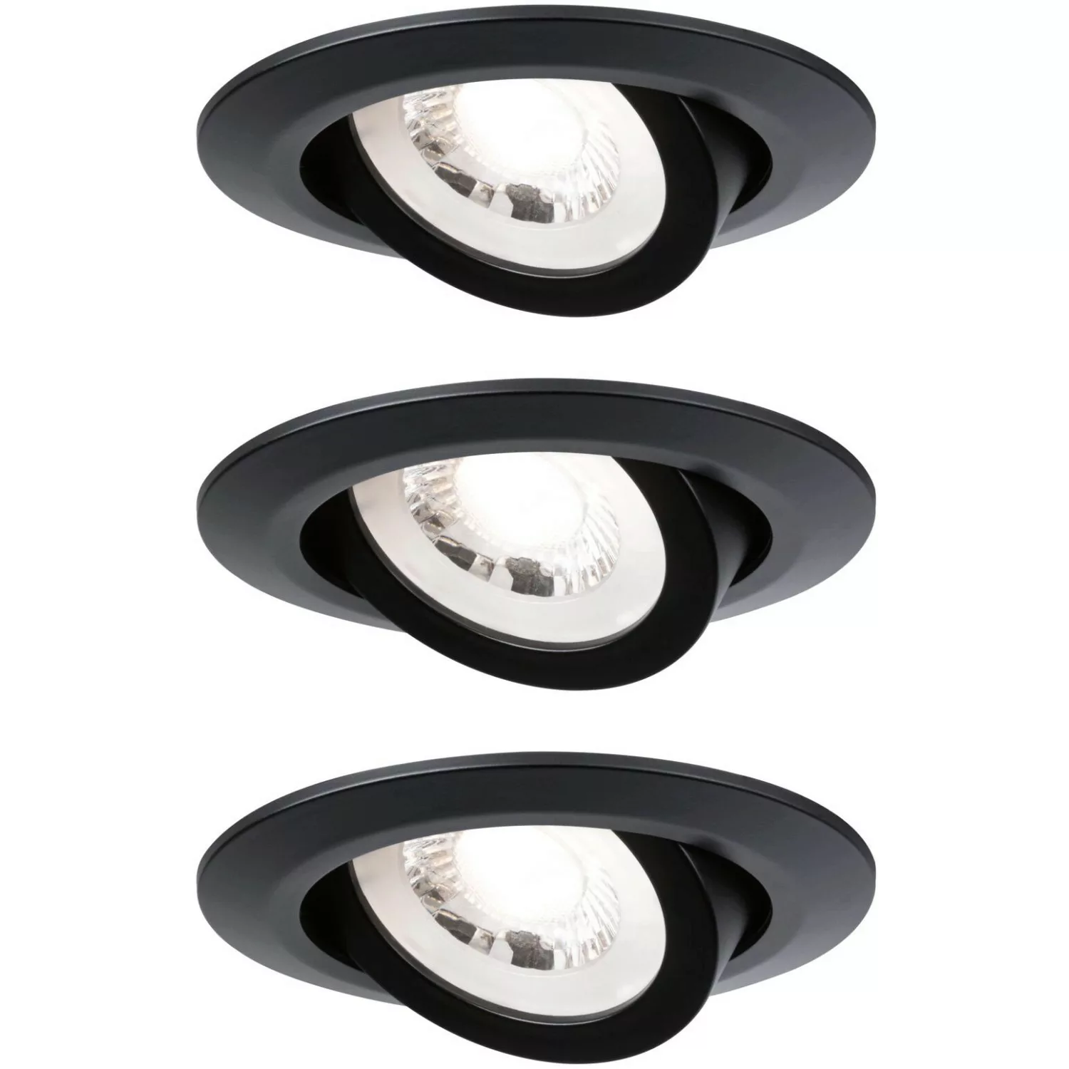 Paulmann LED-Einbaustrahler 3er Set Schwarz matt schwenkbar günstig online kaufen