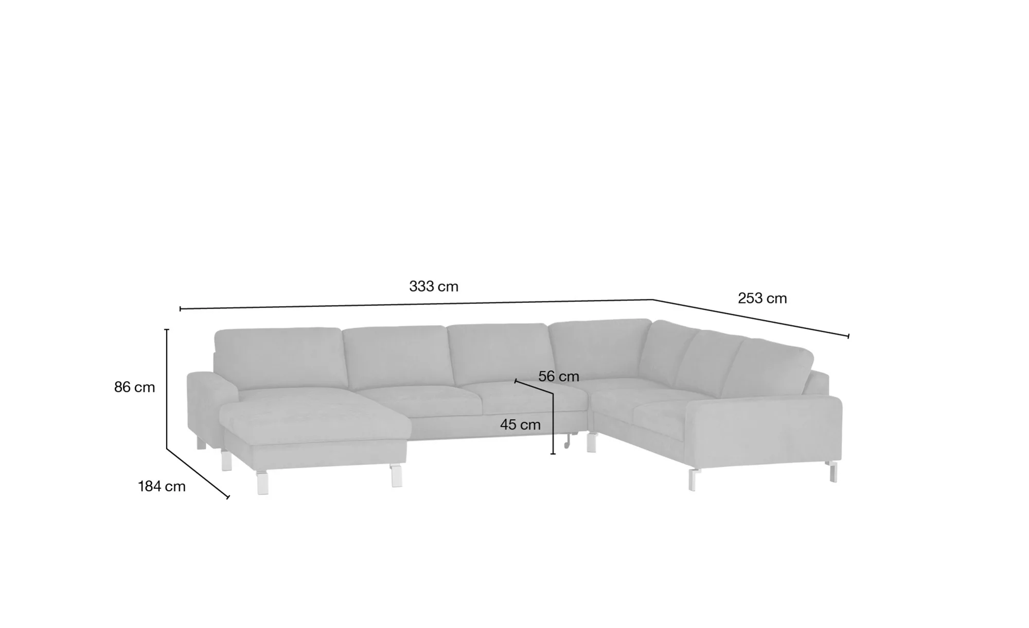 Max Schelling Wohnlandschaft  Maximum ¦ creme ¦ Maße (cm): B: 333 H: 86 T: günstig online kaufen