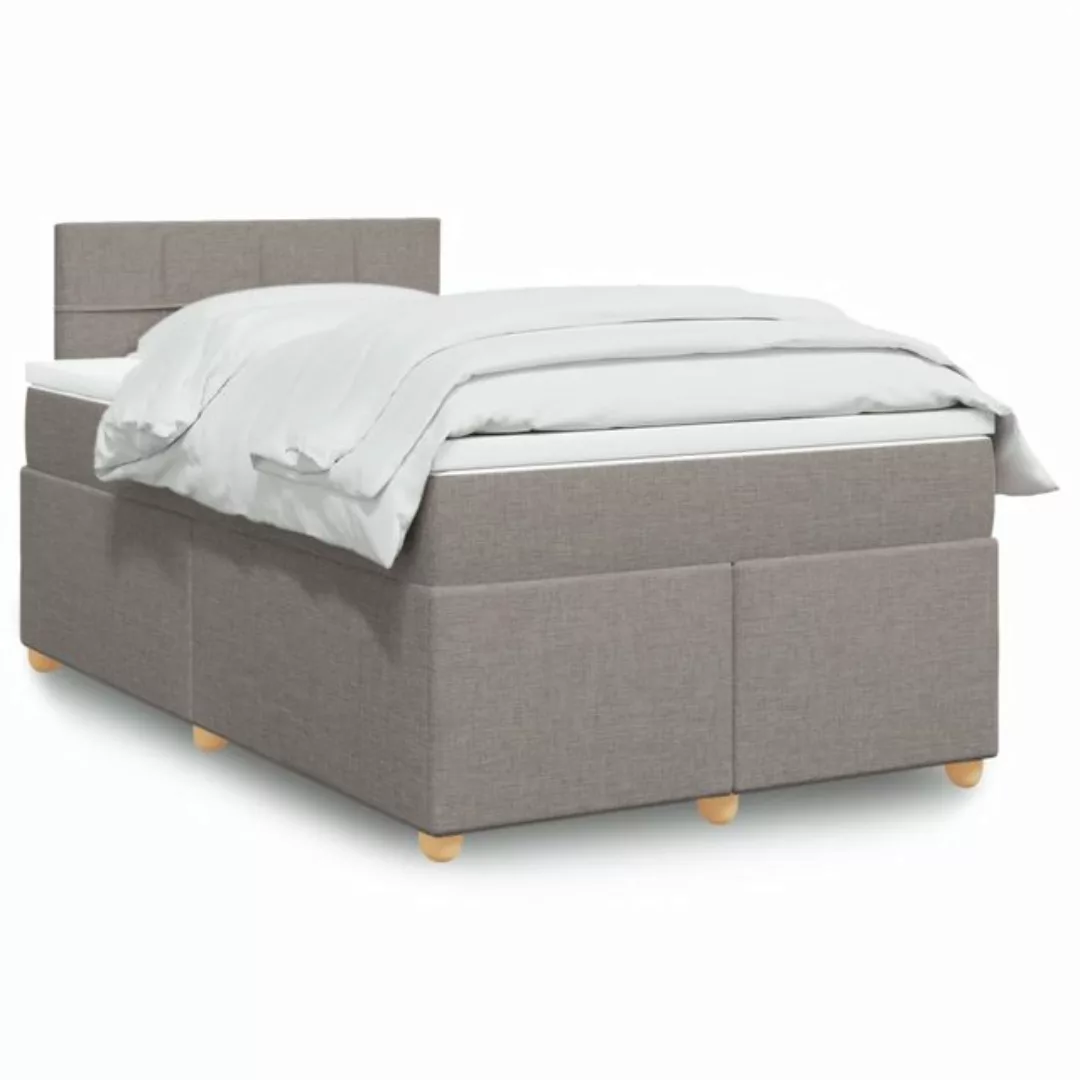 vidaXL Boxspringbett, Boxspringbett mit Matratze Taupe 120x190 cm Stoff günstig online kaufen