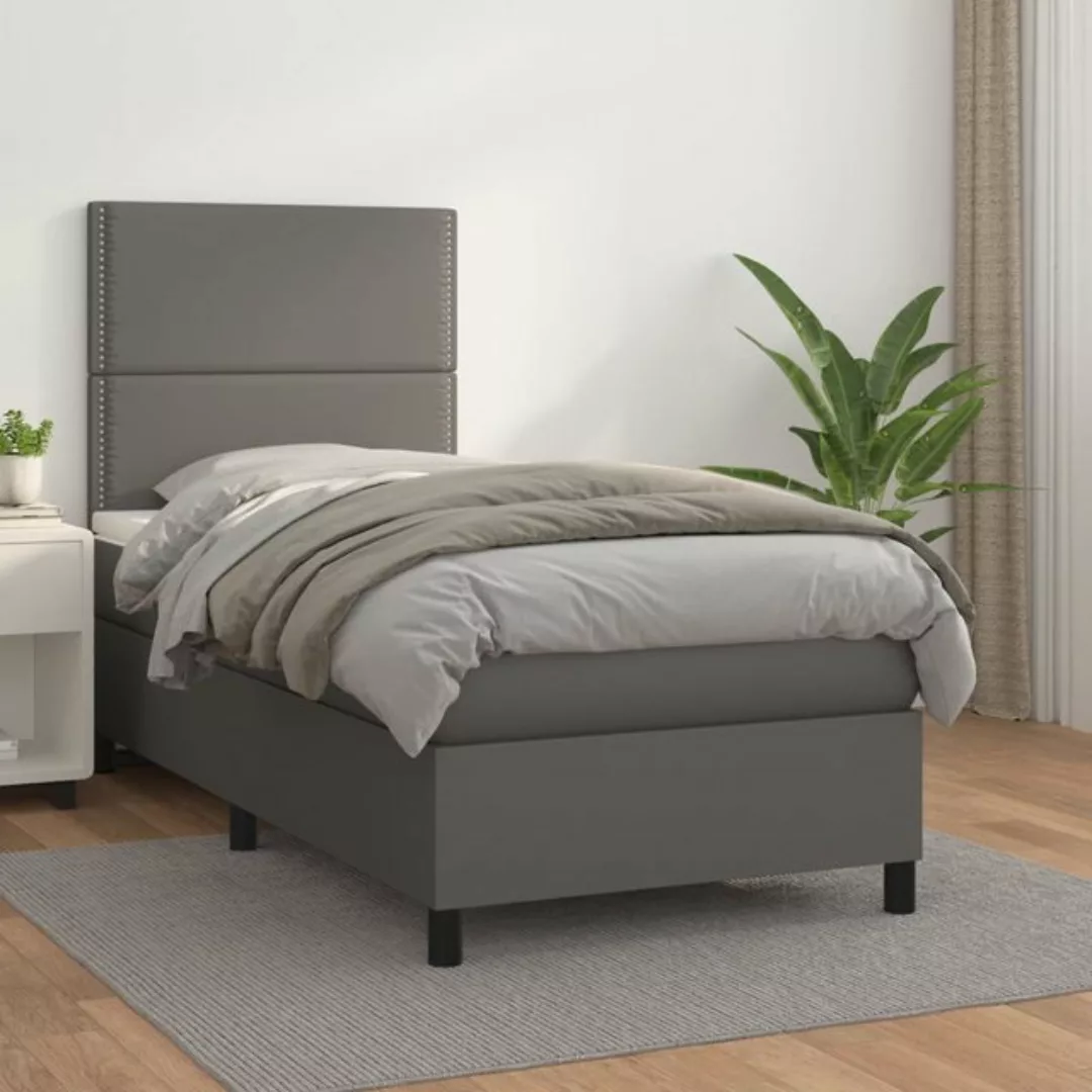 vidaXL Bett Boxspringbett mit Matratze Cappuccino-Braun 80x200cm Kunstleder günstig online kaufen