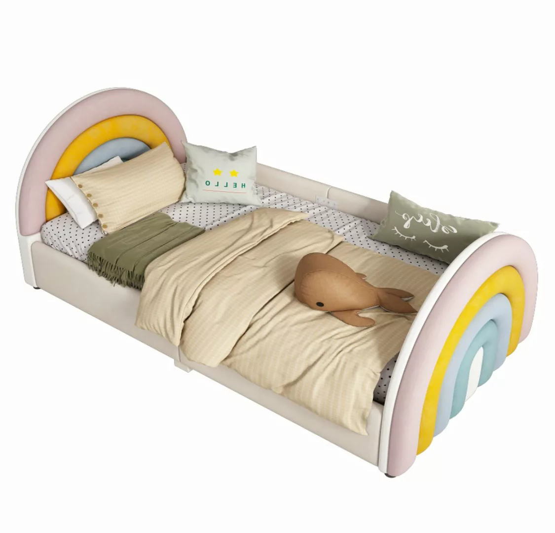 Rutaqian Polsterbett Einzelbett Kinderbett Stauraumbett mit Stauraum, 90×20 günstig online kaufen