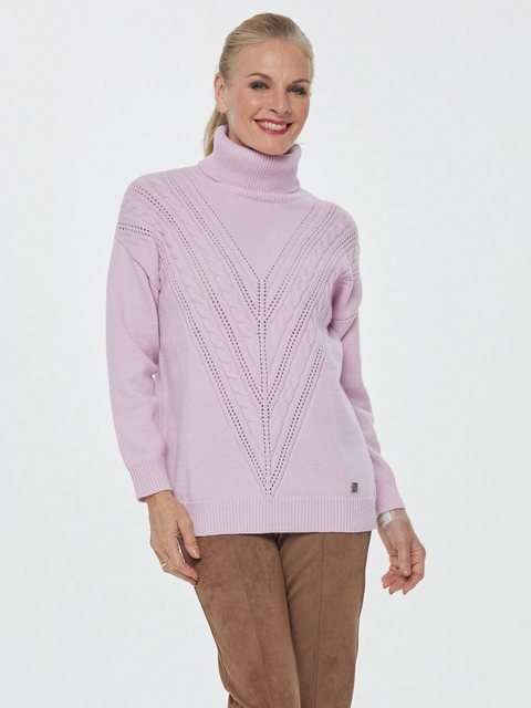 Georg Stiels Rollkragenpullover Strickpullover figurbetont mit Zopfmotiv günstig online kaufen