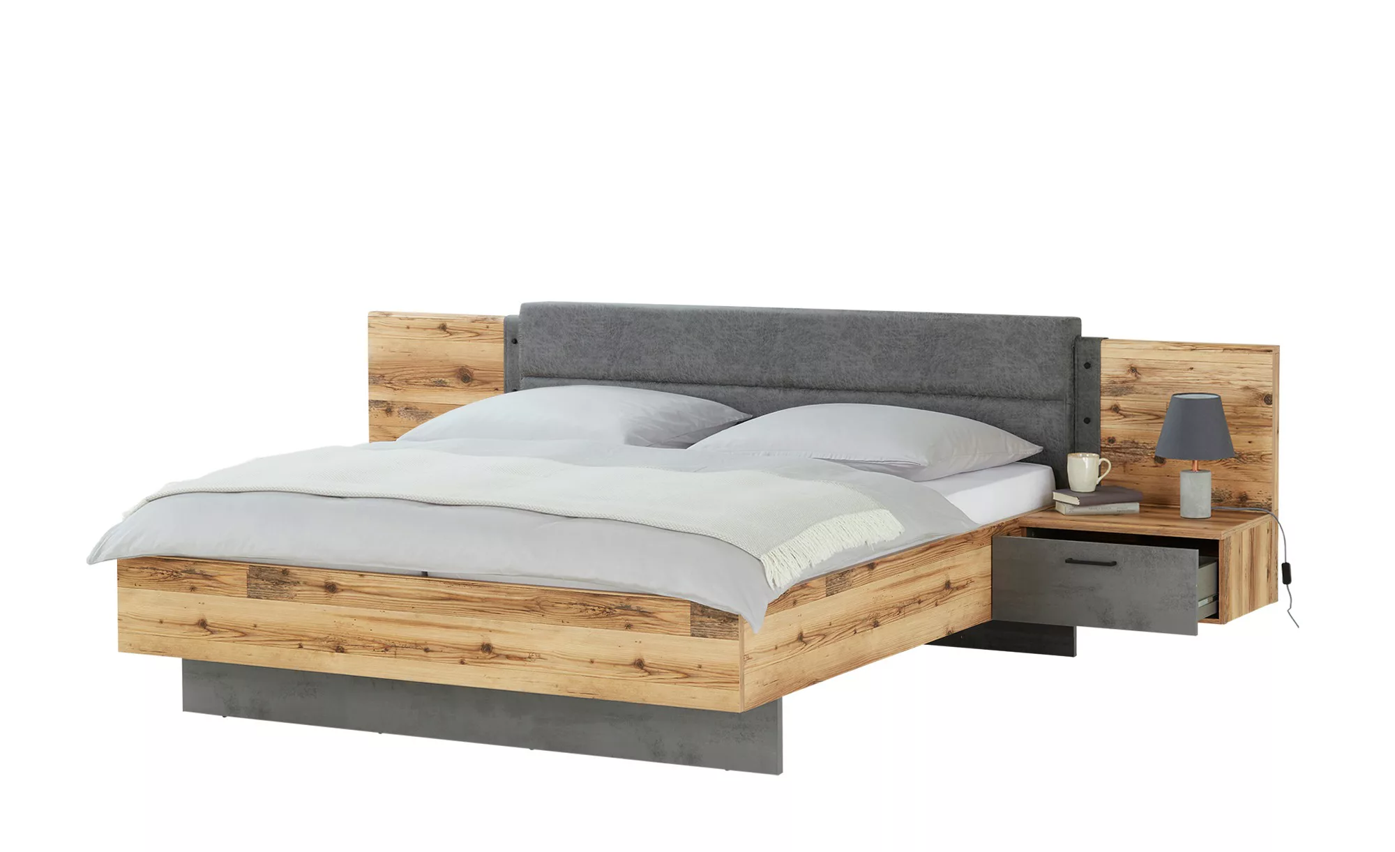 Pol-Power Bettgestell Bettanlage Doppelbett Schlafzimmer + Nachtkommoden AL günstig online kaufen