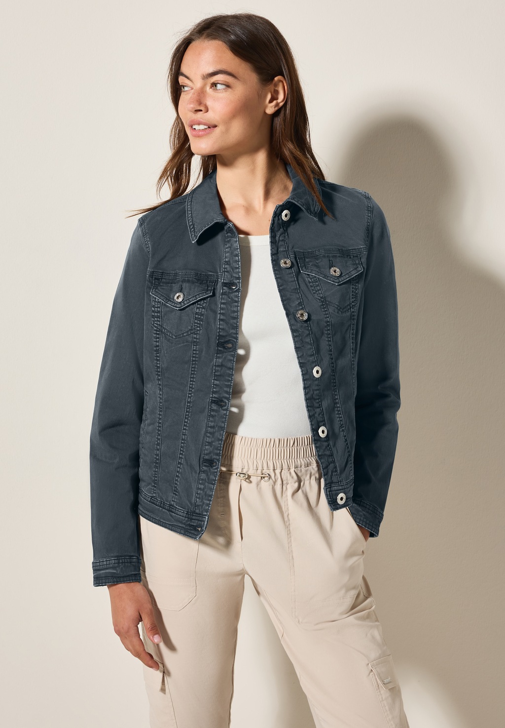 Cecil Jeansjacke, ohne Kapuze, mit Brusttaschen und seitliche Taschen günstig online kaufen