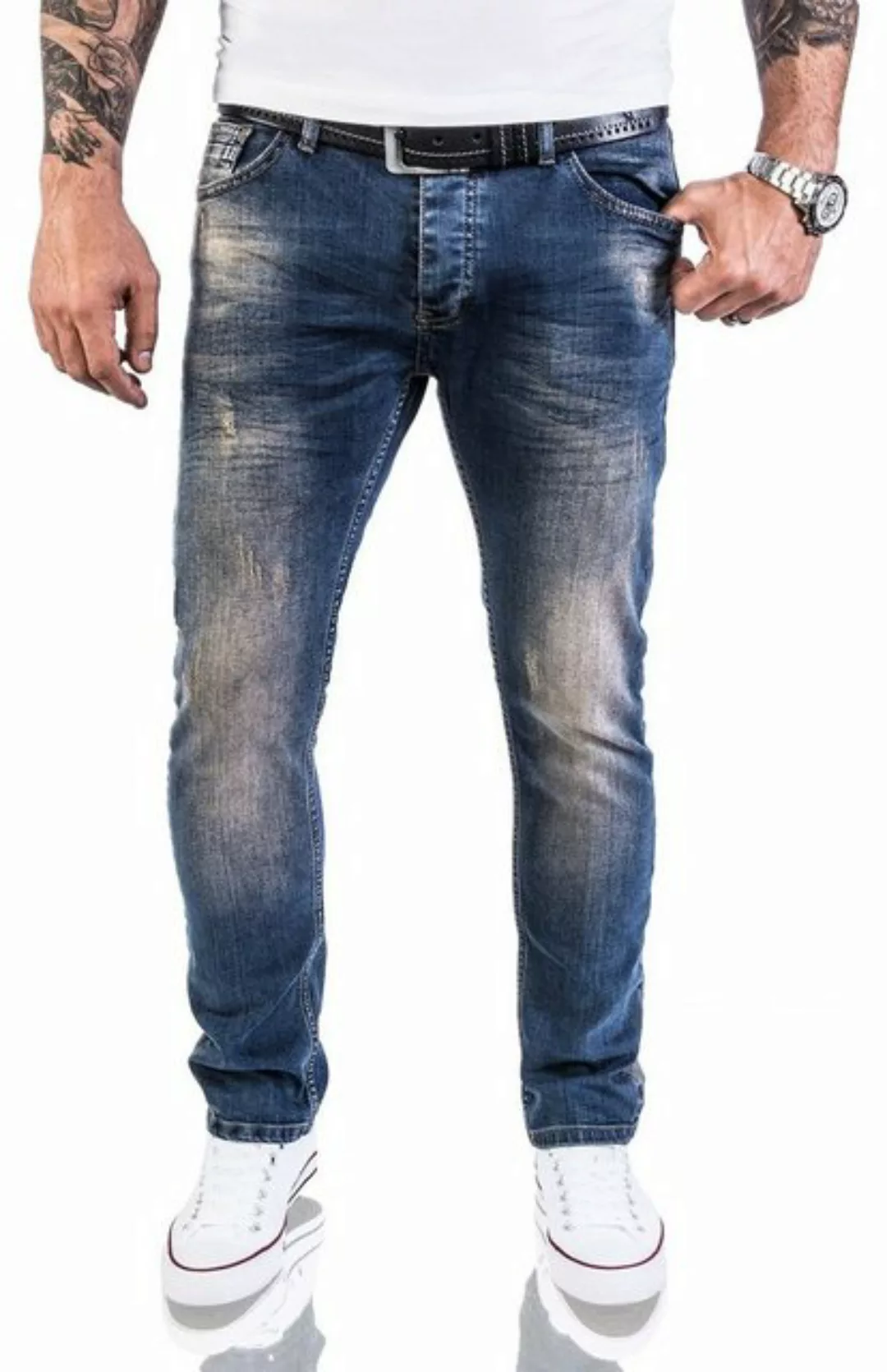 Rock Creek Slim-fit-Jeans Herren Jeans Slim Fit Blau M21 günstig online kaufen