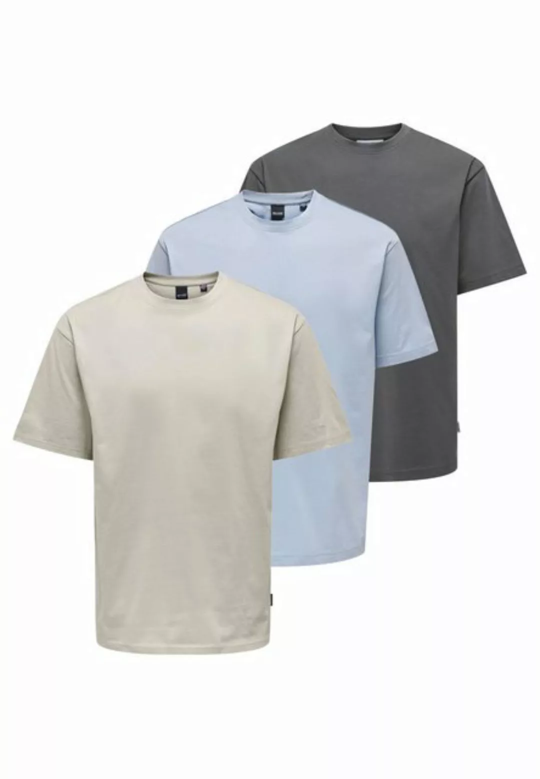 ONLY & SONS T-Shirt 3er Pack Onsfred (Spar-Set, 3-tlg) T-Shirt - Baumwolle günstig online kaufen