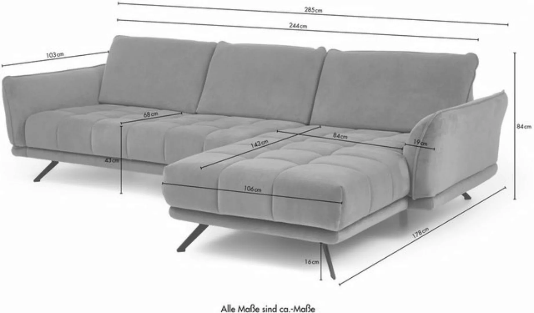 Die PlanBar Ecksofa MP-IN20041 L-Form, optional Sitztiefenverstellung und K günstig online kaufen