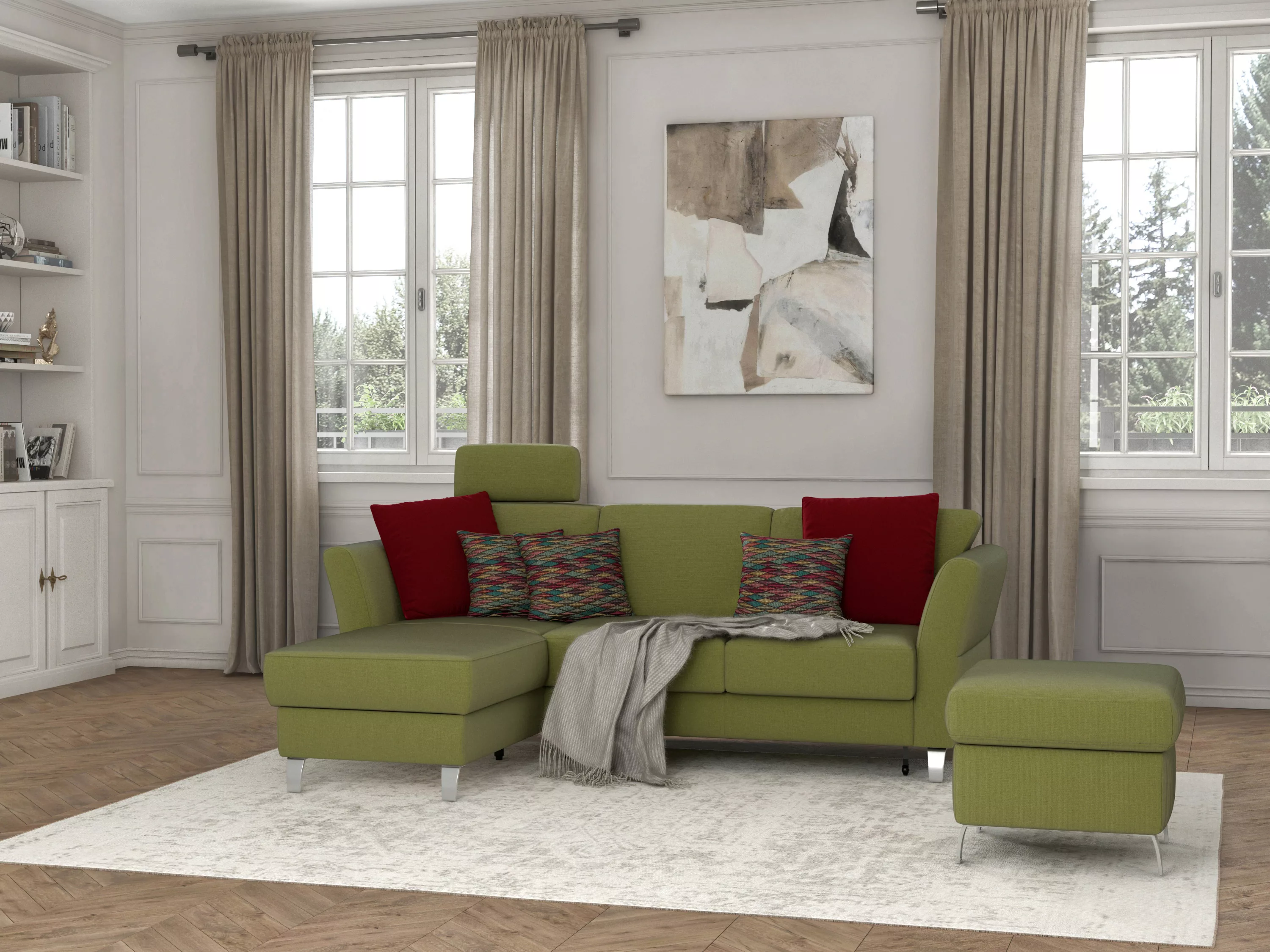 sit&more Ecksofa »Visby L-Form«, wahlweise mit Bettfunktion und Bettkasten, günstig online kaufen