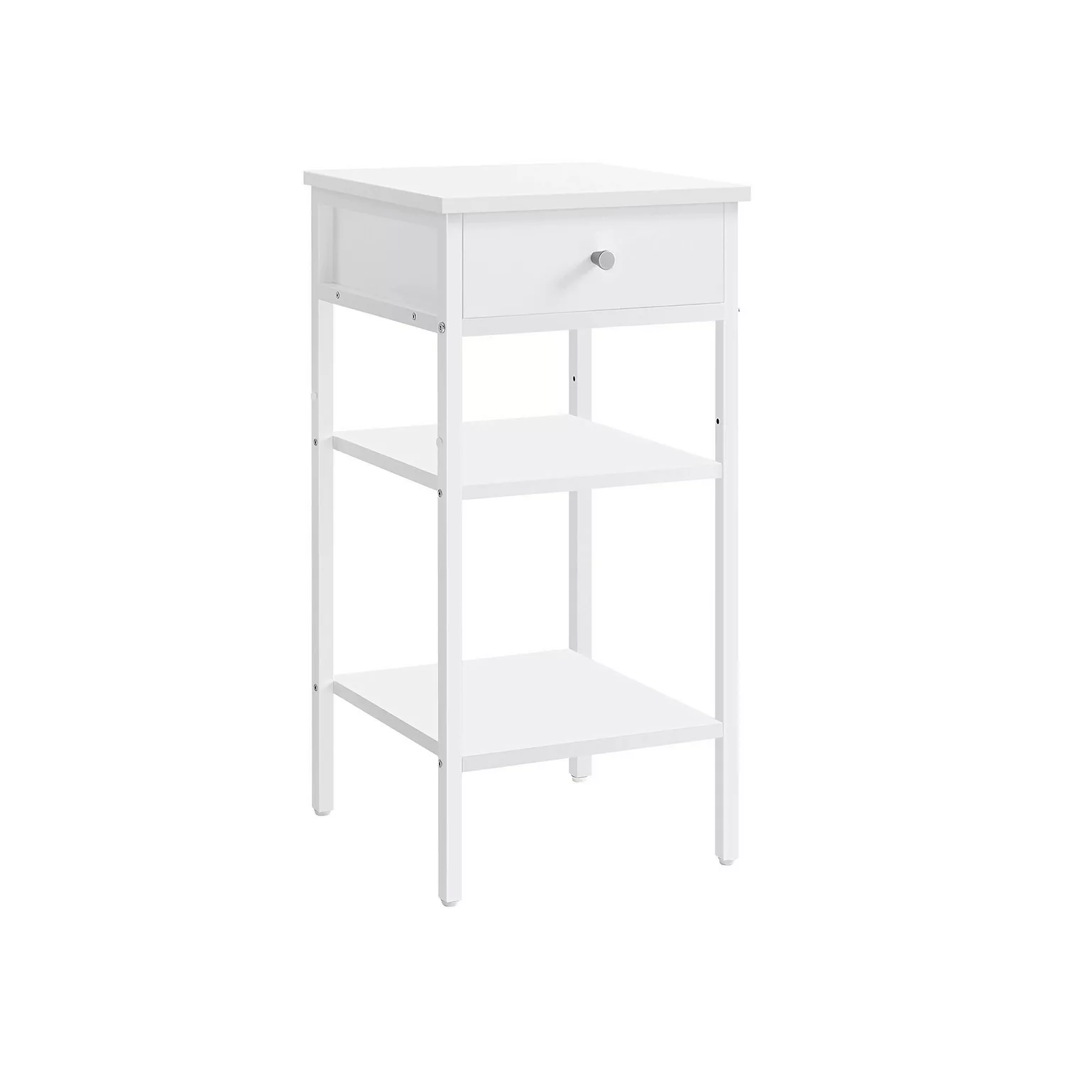 Vasagle Beistelltisch mit Stauraum 35 cm x 35 cm x 70 cm Weiß günstig online kaufen