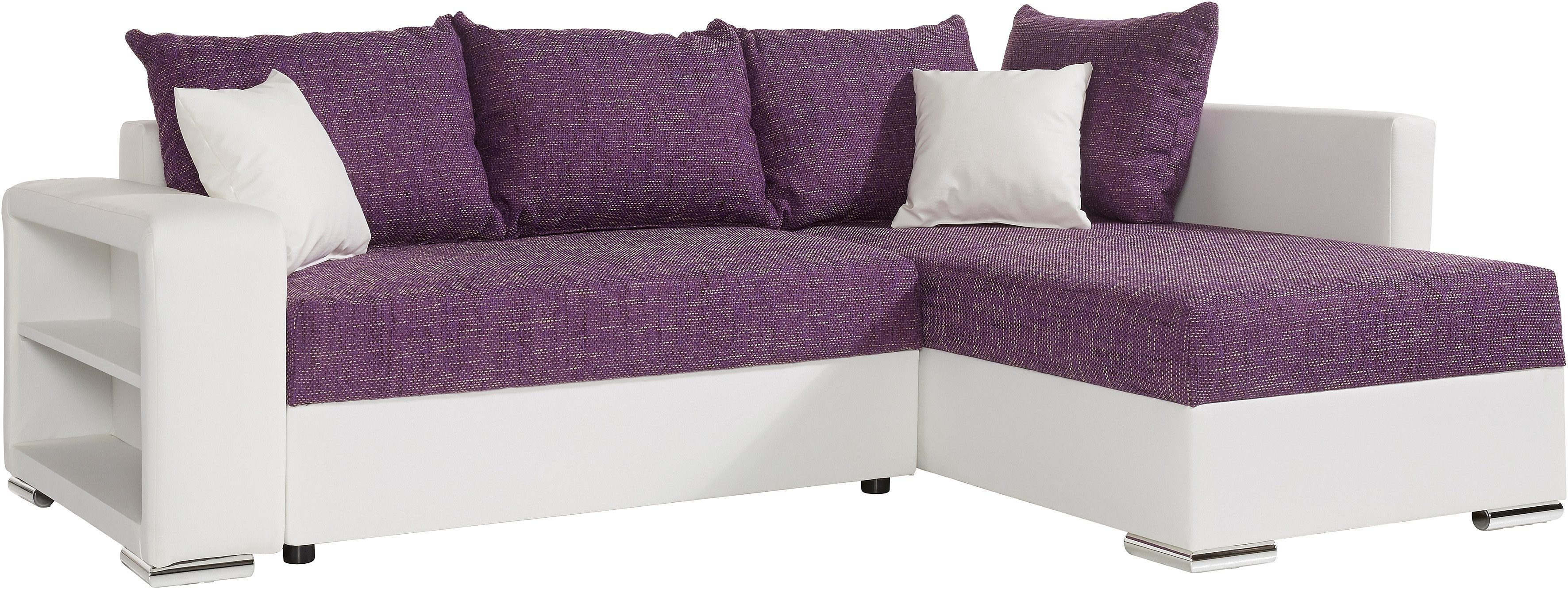 COLLECTION AB Ecksofa "John L-Form", Regalarmlehne,Bettfunktion,Bettkasten, günstig online kaufen