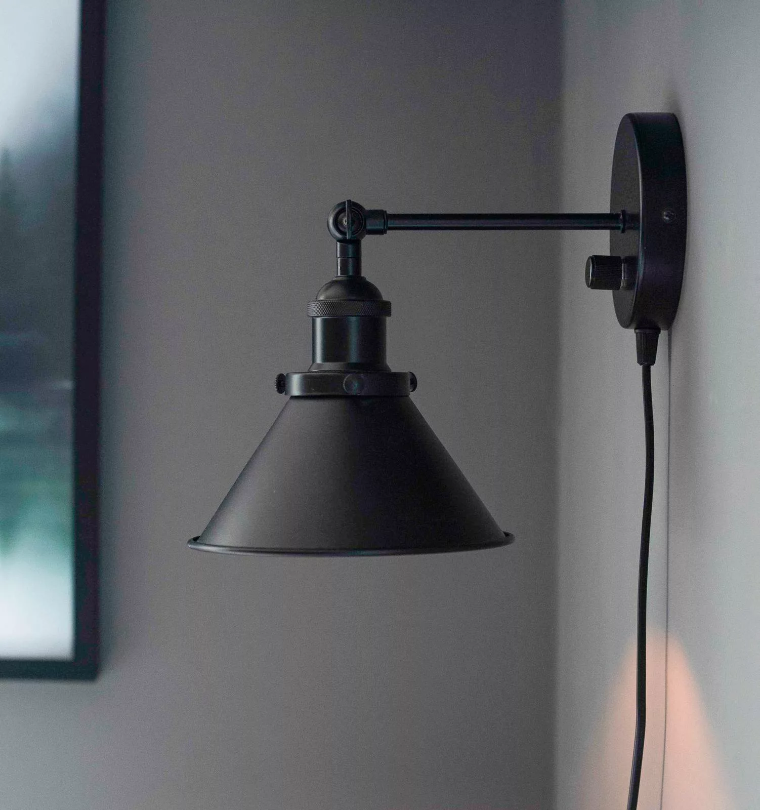 PR Home Anton Wandlampe mit Stecker, schwarz günstig online kaufen
