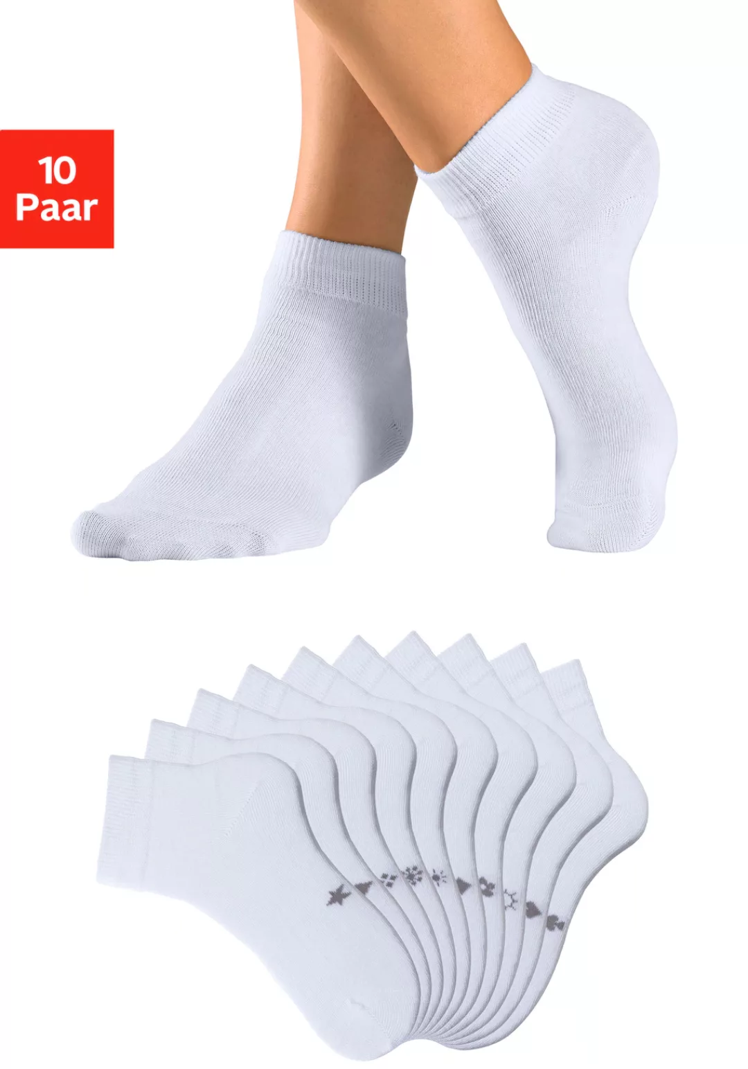 H.I.S Kurzsocken, (Packung, 10 Paar), mit eingestrickten Symbolen günstig online kaufen