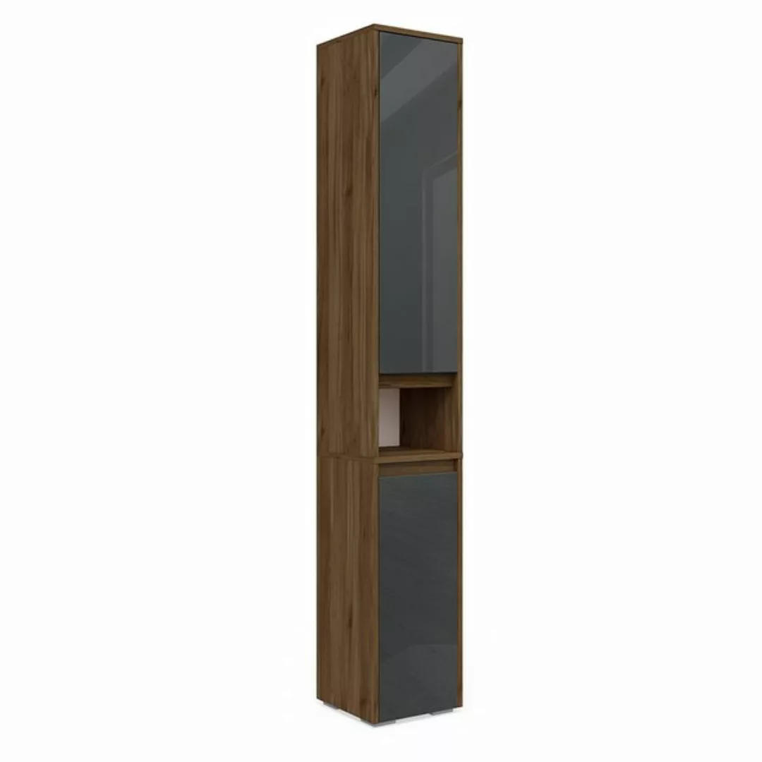 Vicco Hochschrank Majest, Anthrazit Hochglanz/Nussbaum, 30.2 x 191.5 cm günstig online kaufen