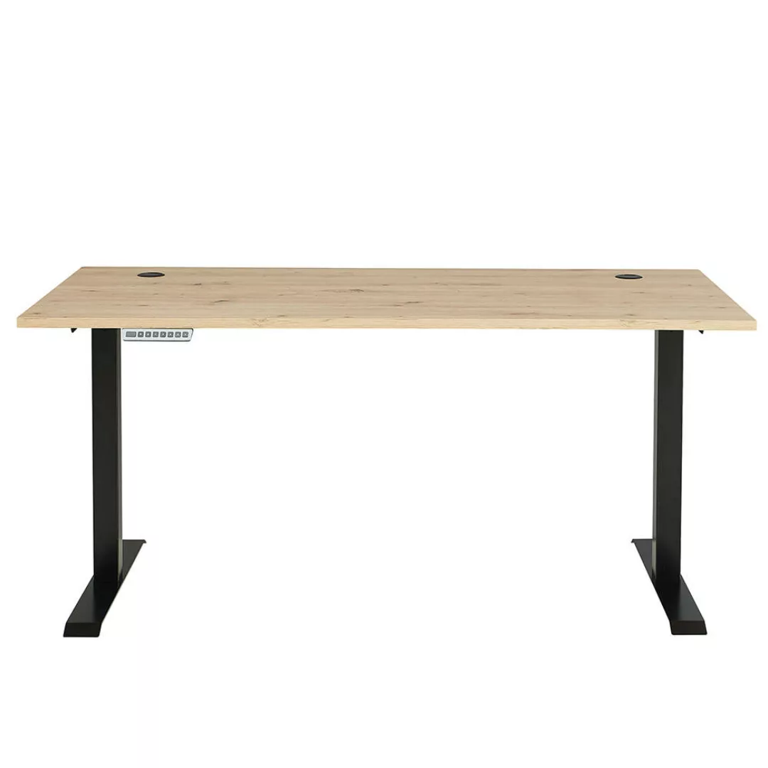 Schreibtisch, höhenverstellbar 72-120cm, graphit mit Eiche, MANRESA-36 günstig online kaufen