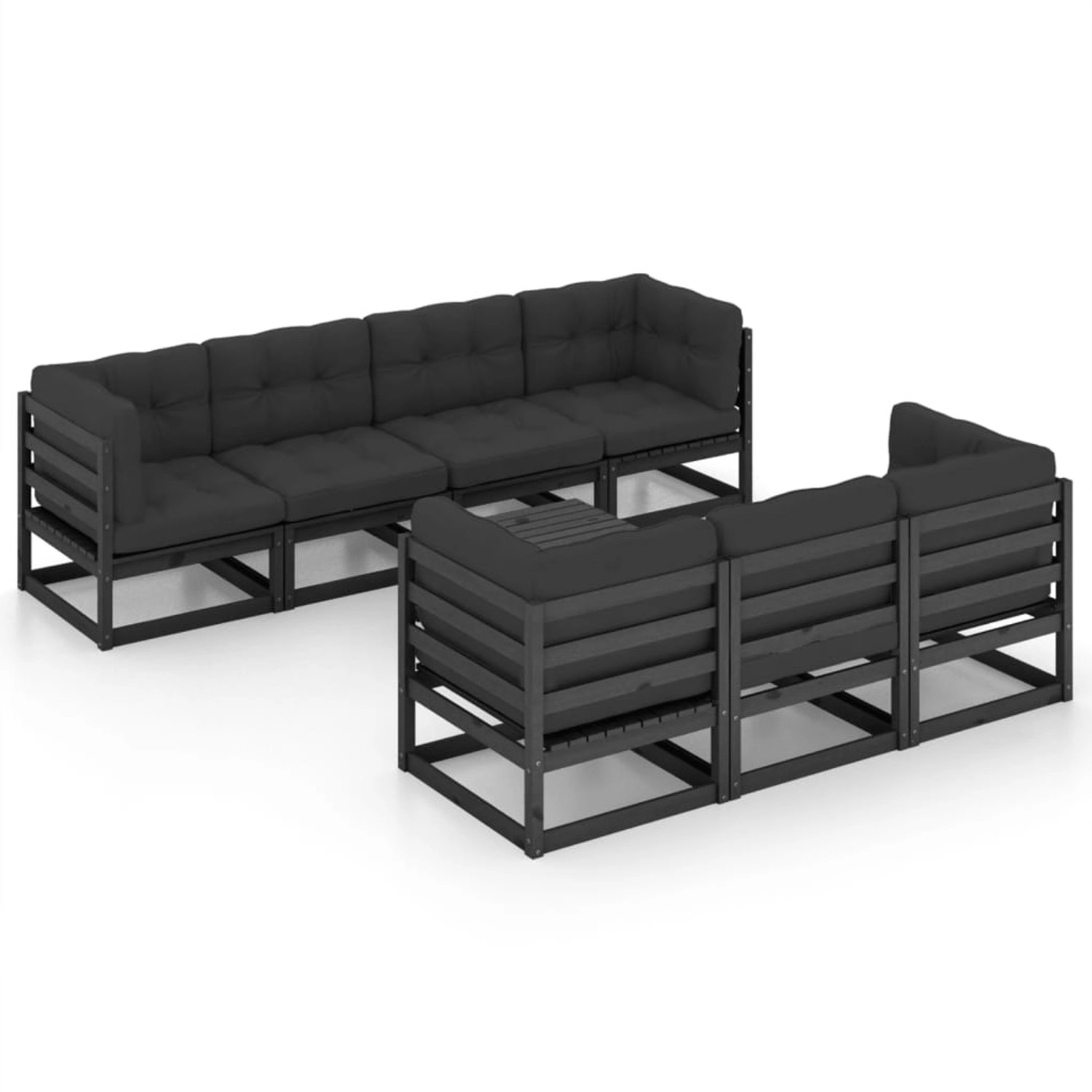 8-tlg. Garten-lounge-set Mit Kissen Kiefer Massivholz günstig online kaufen