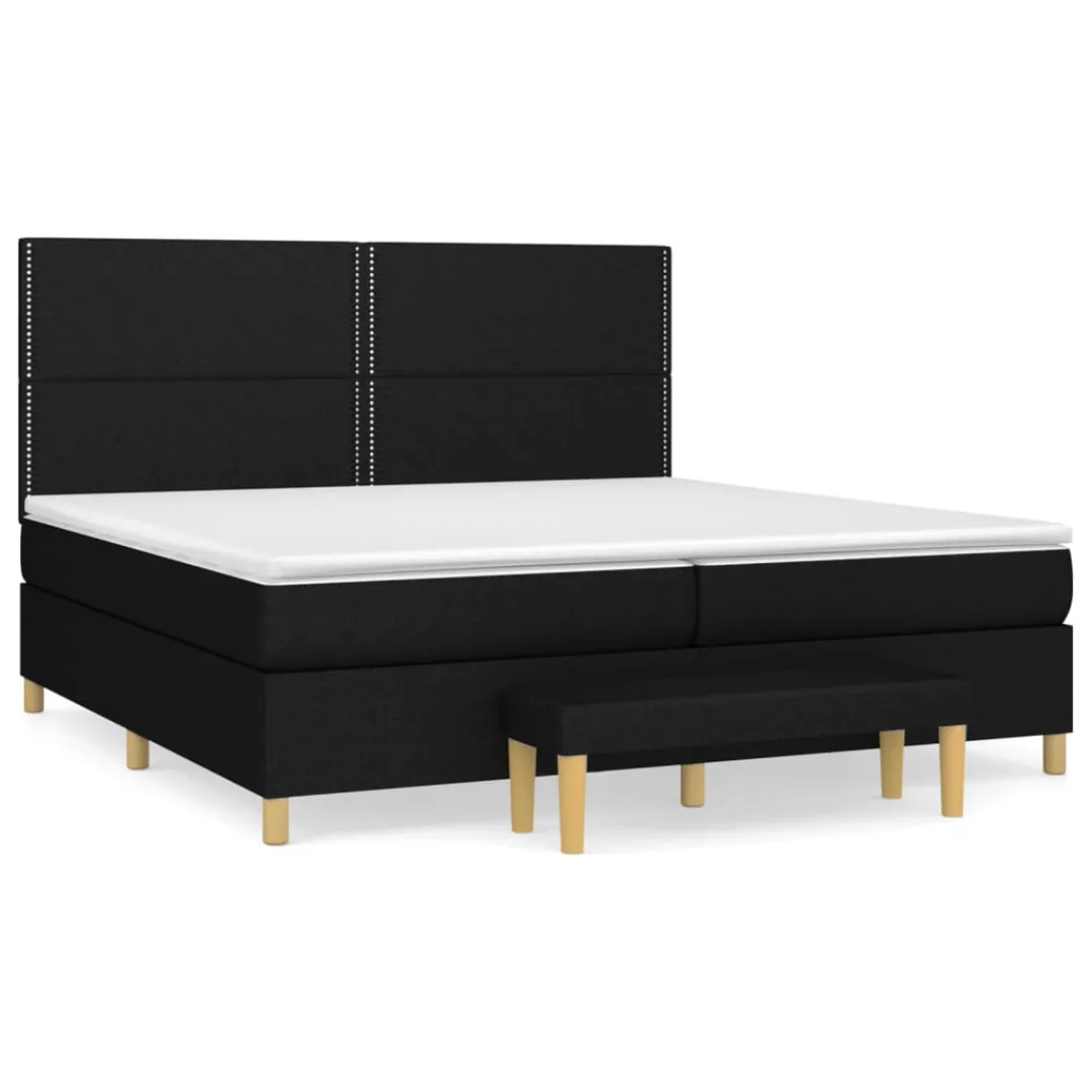Vidaxl Boxspringbett Mit Matratze Schwarz 200x200 Cm Stoff günstig online kaufen