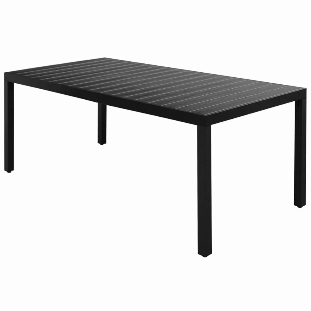 Garten-esstisch Wpc Aluminium 185 X 90 X 74 Cm Schwarz günstig online kaufen