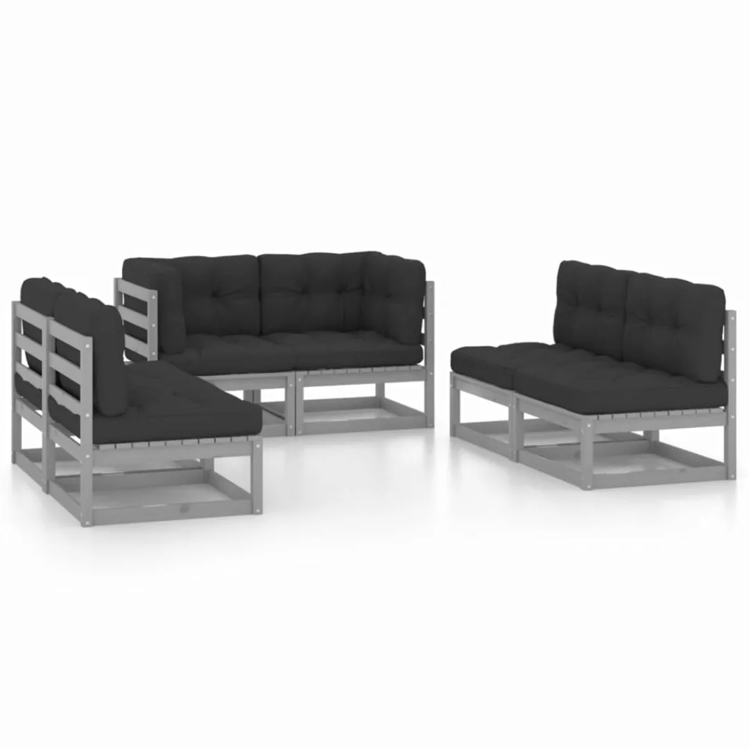 6-tlg. Garten-lounge-set Mit Kissen Kiefer Massivholz günstig online kaufen