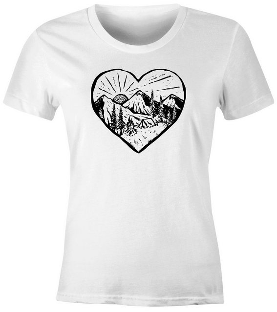 Neverless Print-Shirt Damen T-Shirt Wandern Berge Naturfreunde Adventure Ca günstig online kaufen