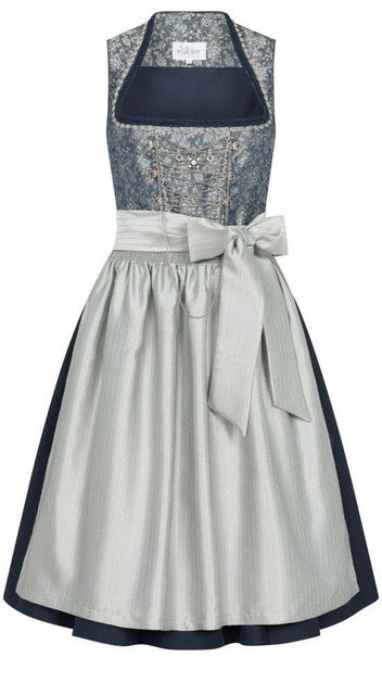 Nübler Trachtenkleid Dirndl midi Luzy in Blau von Nübler günstig online kaufen