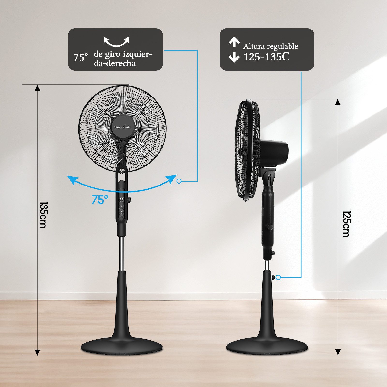 Taylor Swoden Standventilator DC 25DB Leise günstig online kaufen