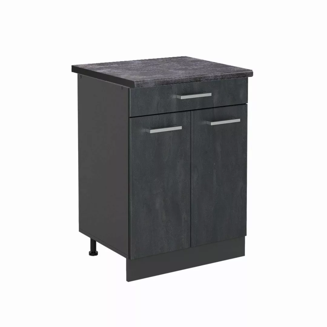 Vicco Unterschrank R-Line, Schwarz Beton/Anthrazit, 80 günstig online kaufen