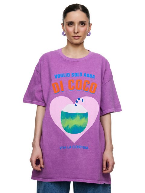 Worldclassca T-Shirt Worldclassca Oversized Print DI COCO T-Shirt Sommer Ob günstig online kaufen