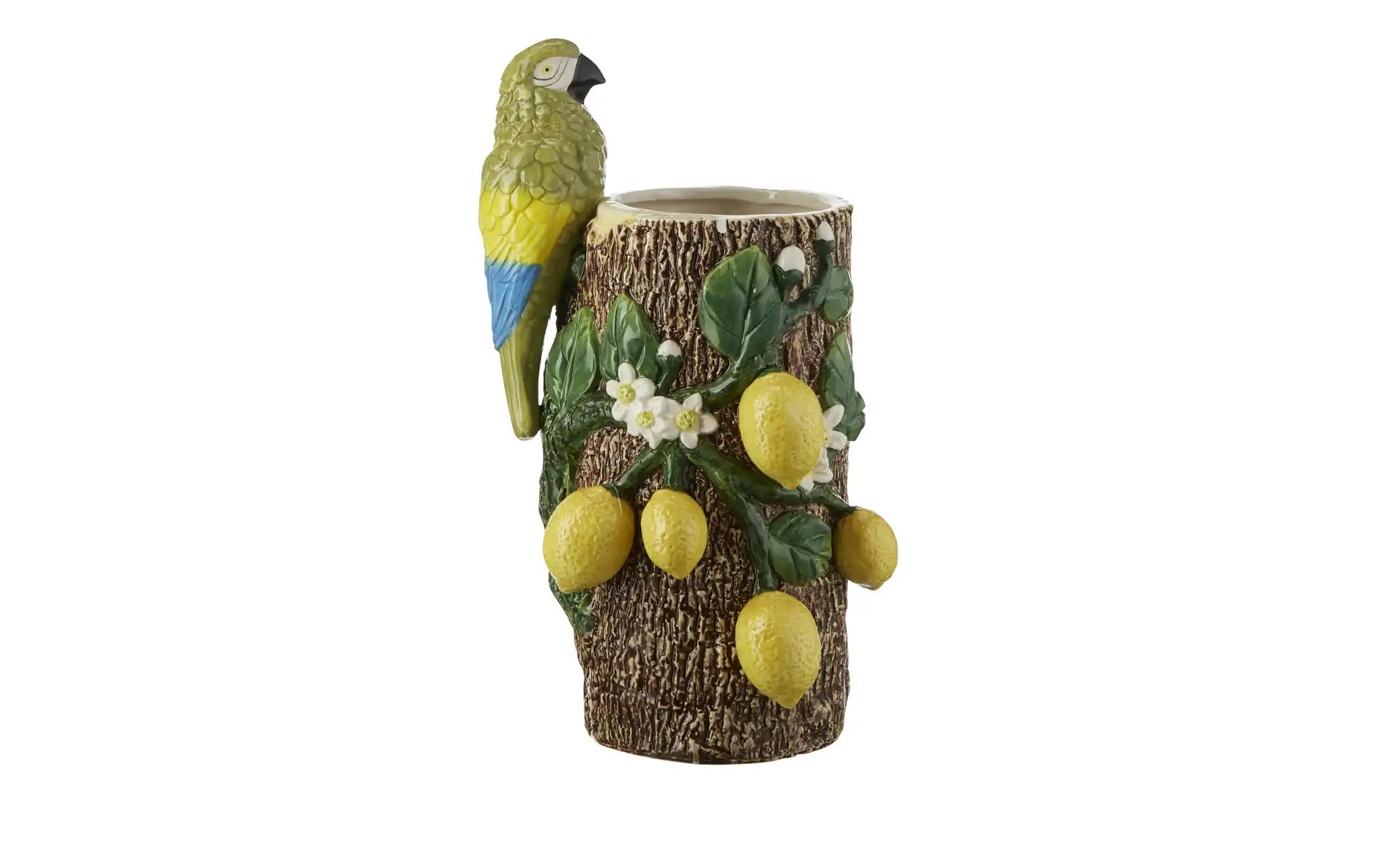 HOME STORY Vase Papagei   ¦ mehrfarbig ¦ Dolomite ¦ Maße (cm): B: 17 H: 29 günstig online kaufen