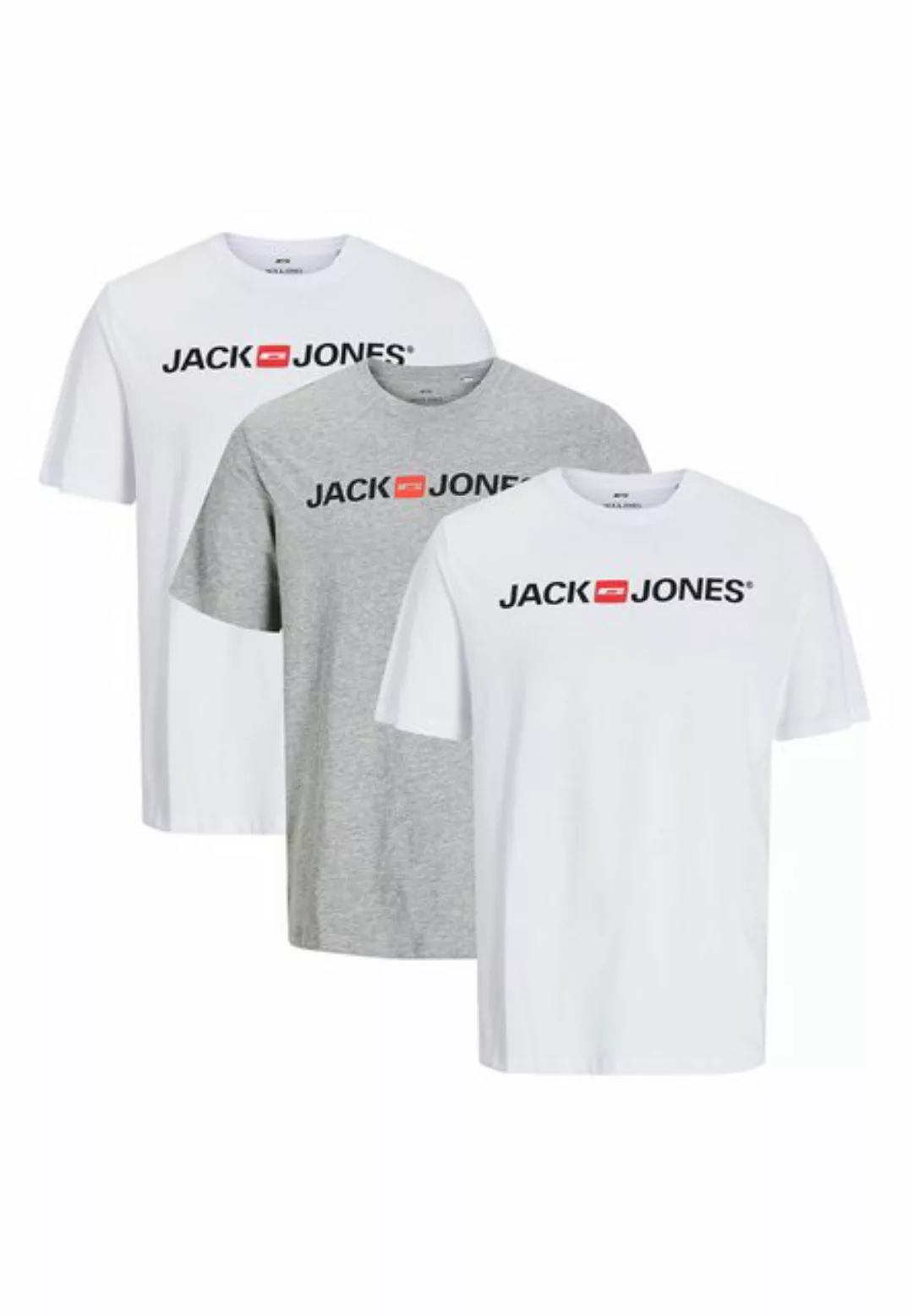 Jack & Jones T-Shirt 3er Pack Basic (Spar-Set, 3-tlg) T-Shirt - Baumwolle - günstig online kaufen