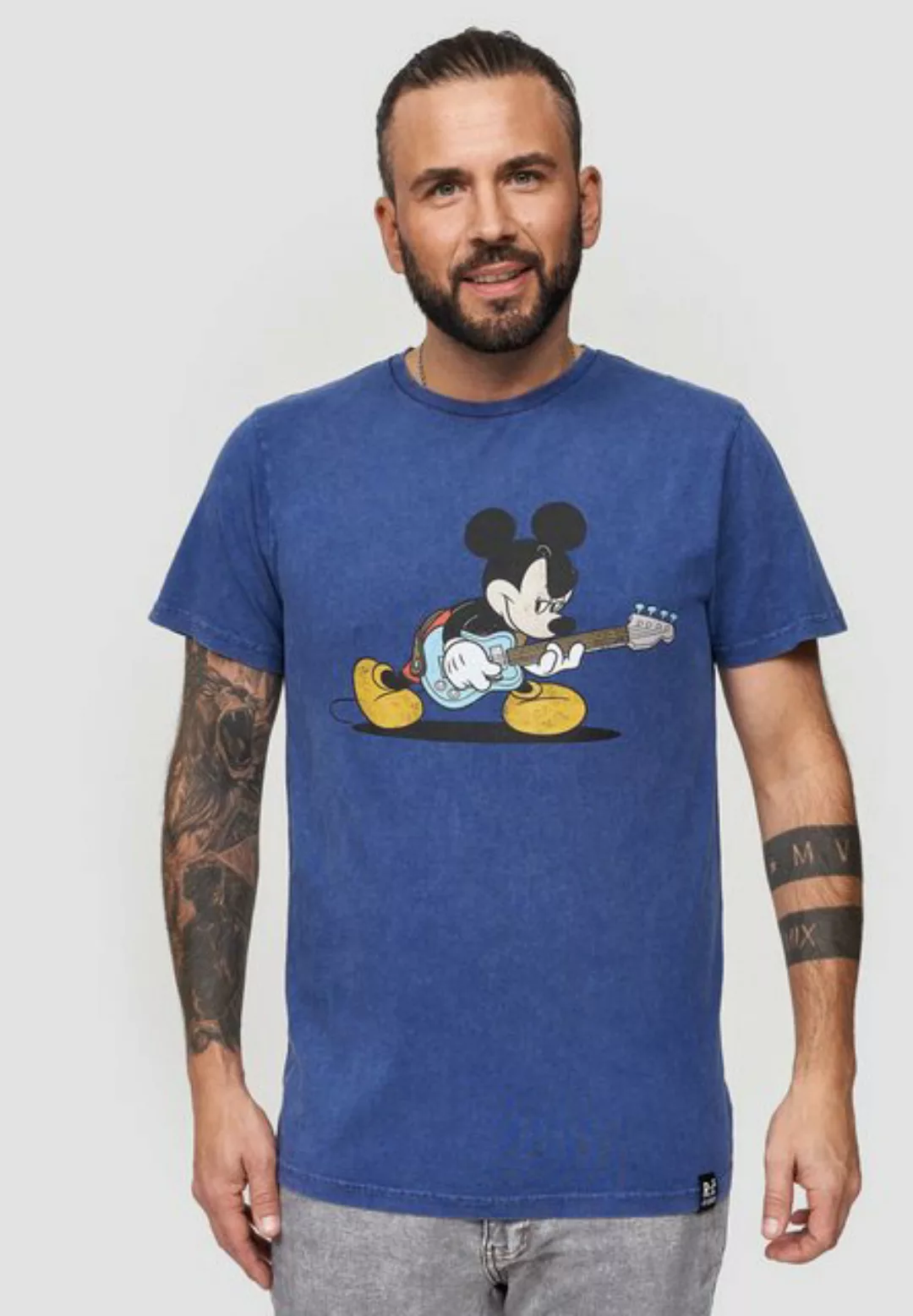 Recovered T-Shirt Disney Mickey Playing Bass GOTS zertifizierte Bio-Baumwol günstig online kaufen