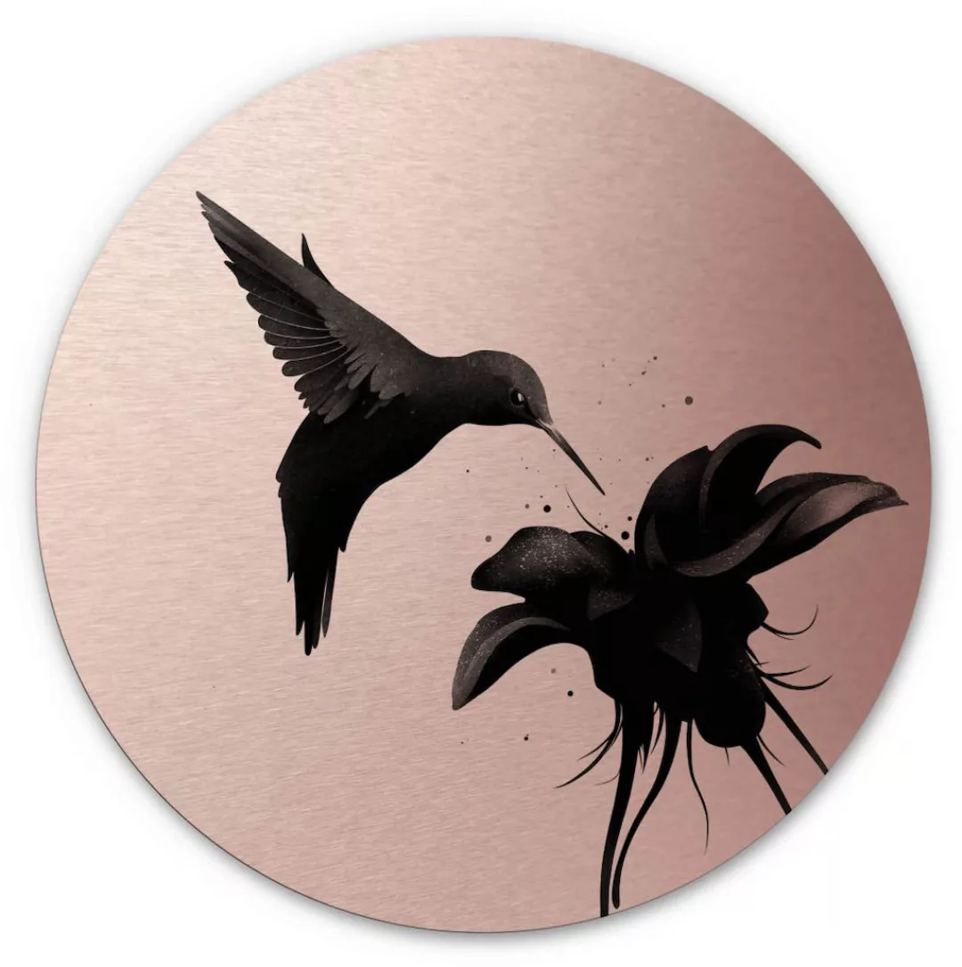 Wall-Art Metallbild "3D Kolibri Metallschild Vogel", Blumen, (1 St.), Metal günstig online kaufen