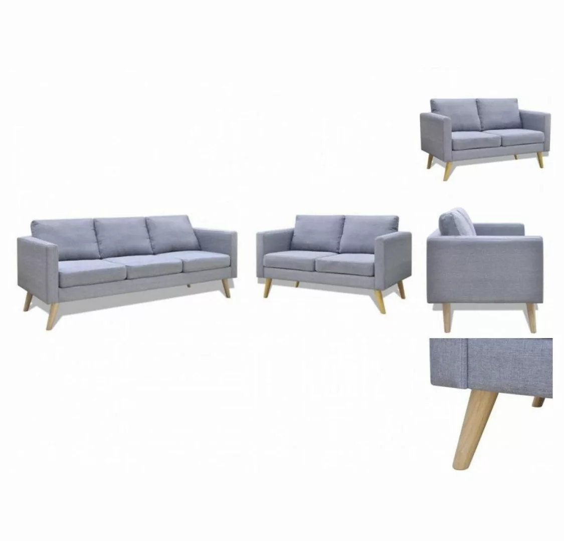 vidaXL Sofa Sofa Set 2-Sitzer und 3-Sitzer Stoff Hellgrau günstig online kaufen