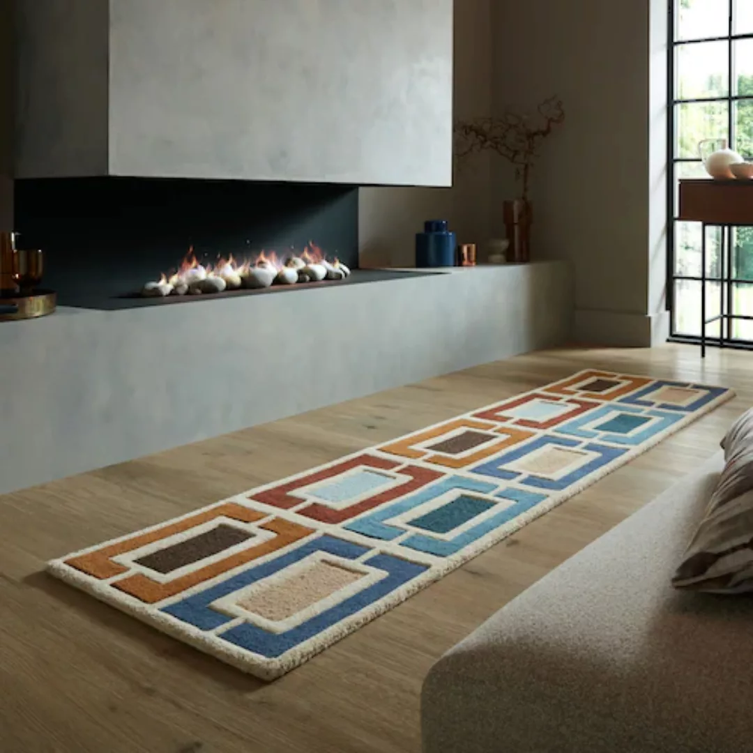 FLAIR RUGS Wollteppich »Retro Blocks«, rechteckig, 10 mm Höhe, Retro Blocks günstig online kaufen