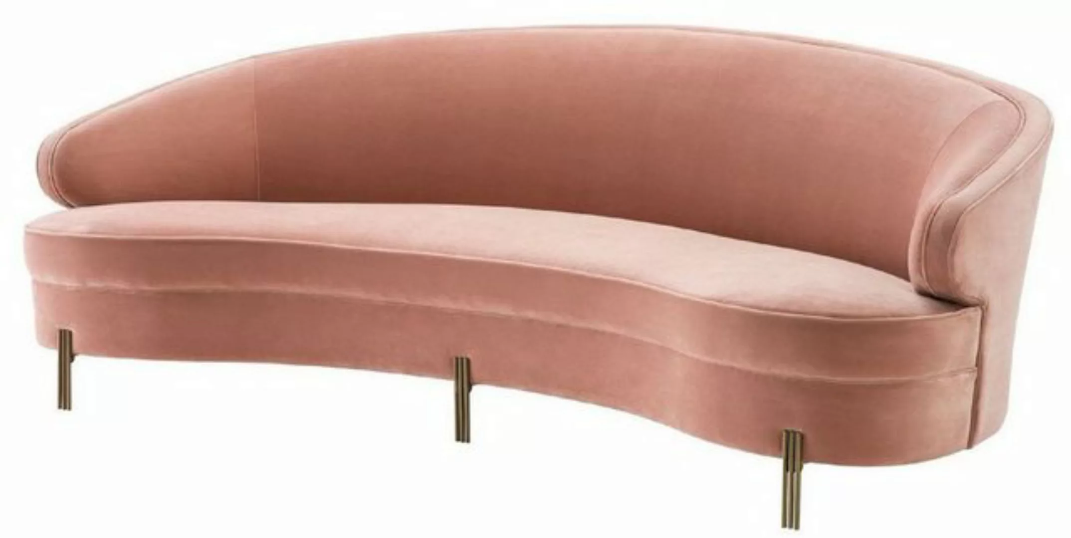Casa Padrino Sofa Luxus Samt Sofa Rosa / Messingfarben 230 x 103 x H. 78 cm günstig online kaufen