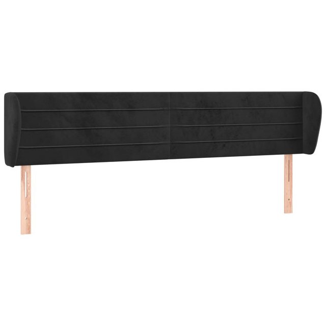 vidaXL Bett, Kopfteil mit Ohren Schwarz 163x23x78/88 cm Samt günstig online kaufen