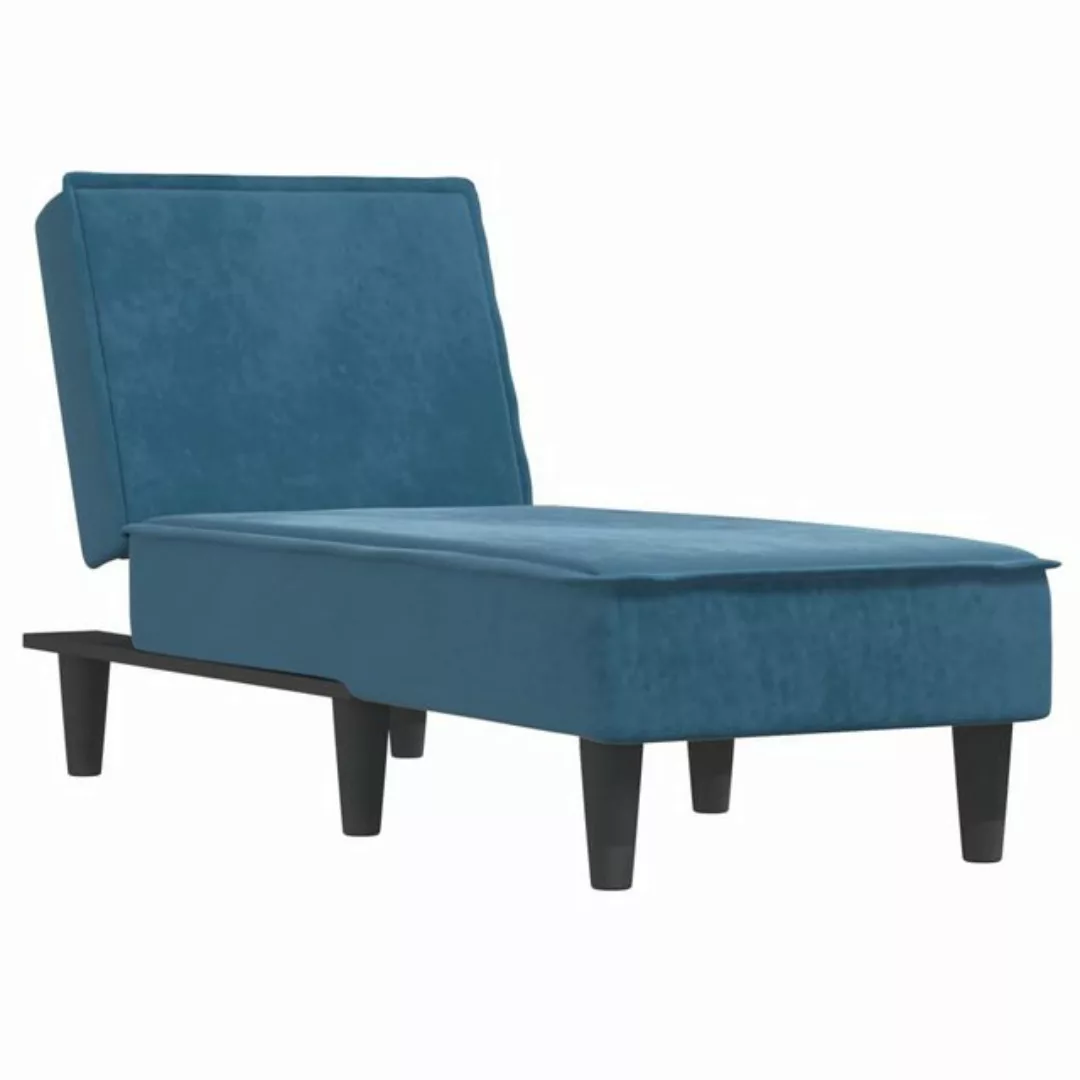 vidaXL Chaiselongue Chaiselongue Blau Samt, 1 Teile günstig online kaufen