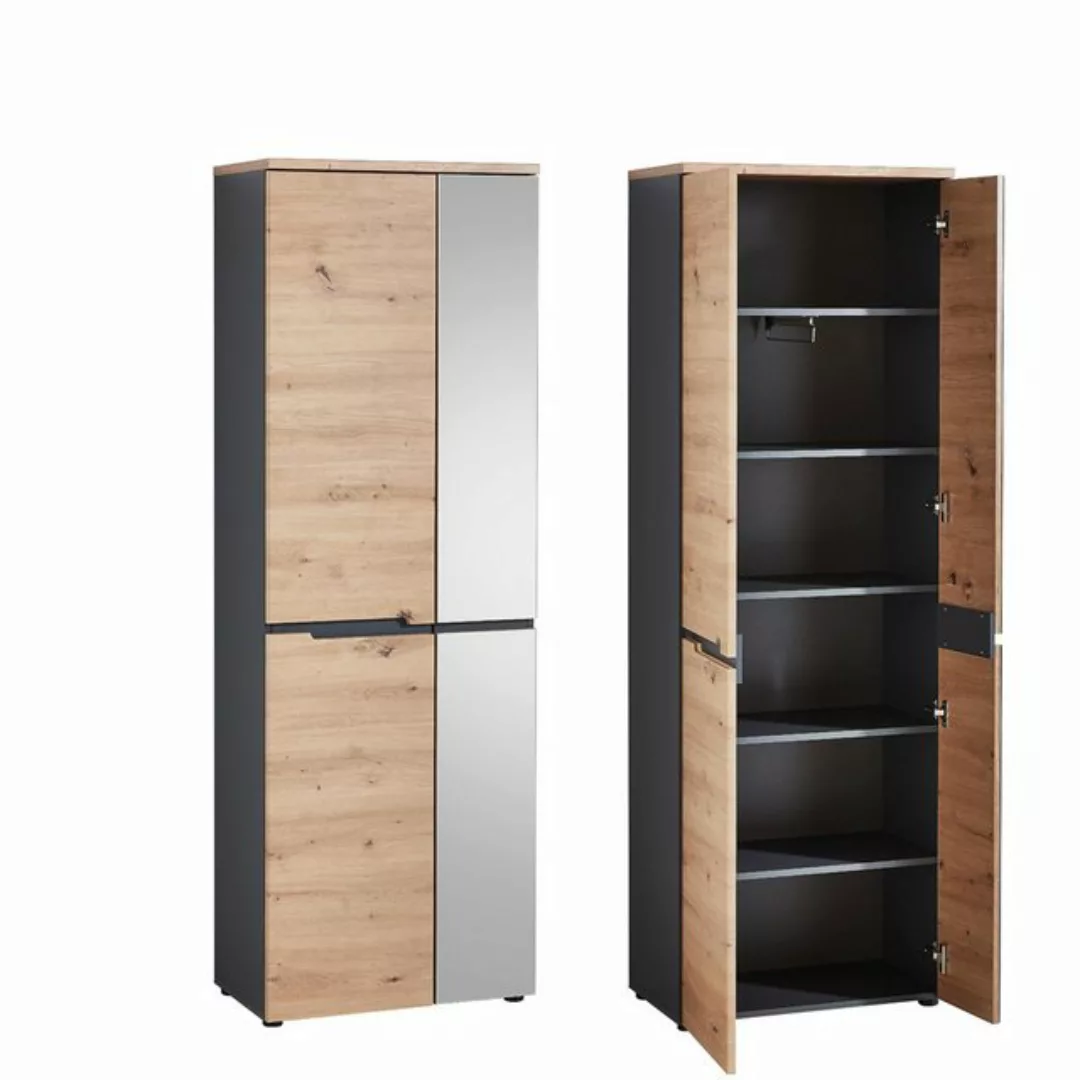 Lomadox Garderobenschrank MANRESA-36 Spiegelschrank Garderobe in Artisan Ei günstig online kaufen