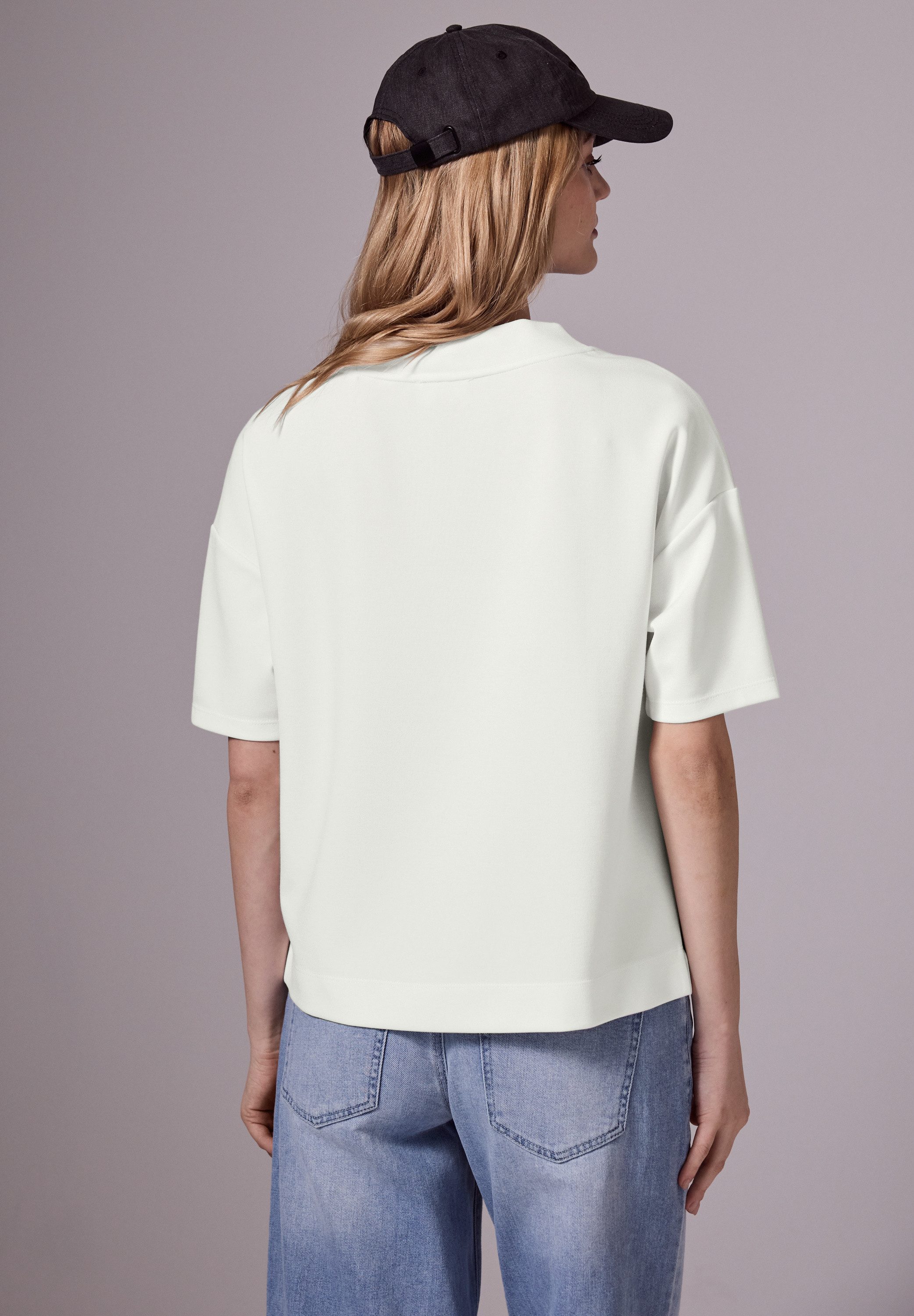 STREET ONE STUDIO T-Shirt, mit Tunnelzugband am Kragen günstig online kaufen