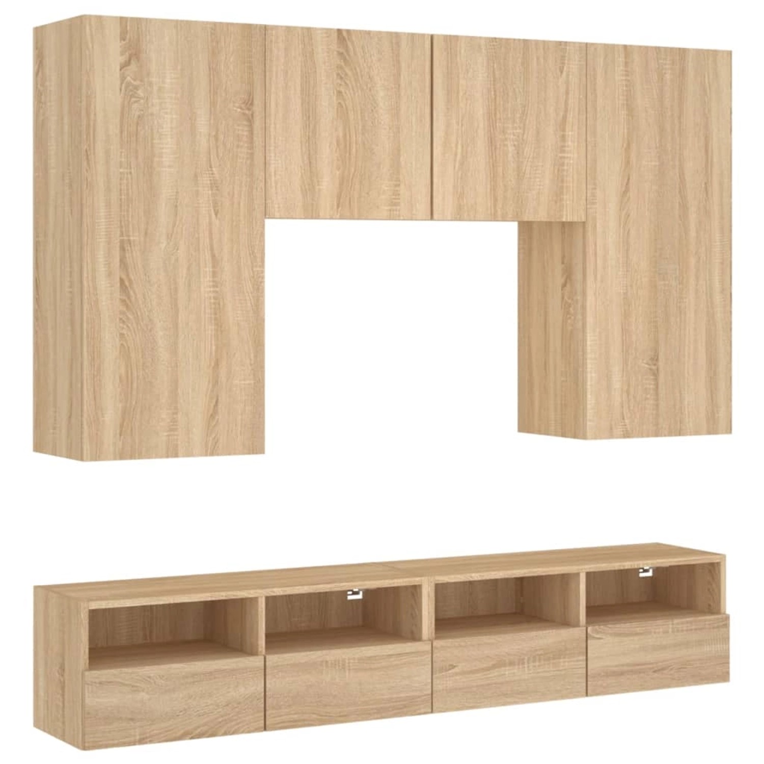 vidaXL TV-Schrank 5-tlg. Wohnwand Sonoma-Eiche Holzwerkstoff (1-St) günstig online kaufen